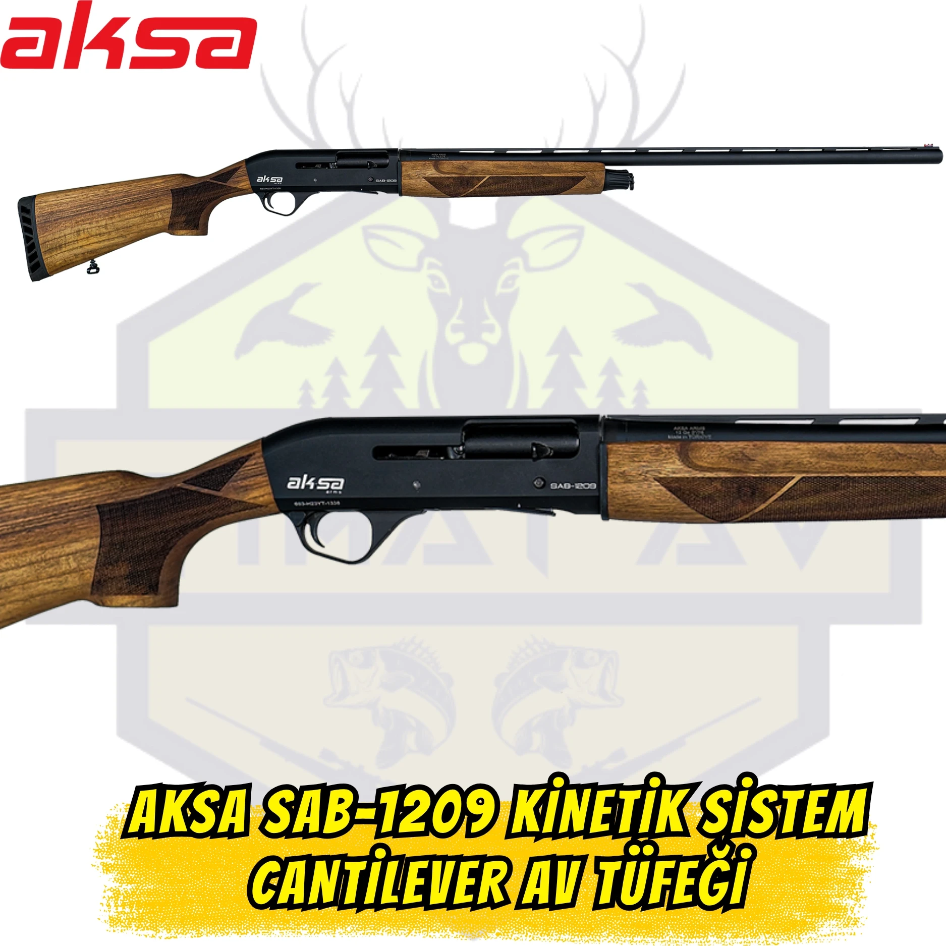 Aksa SAB-1209 Kinetik Sistem Cantilever Av Tüfeği - 12 Kalibre