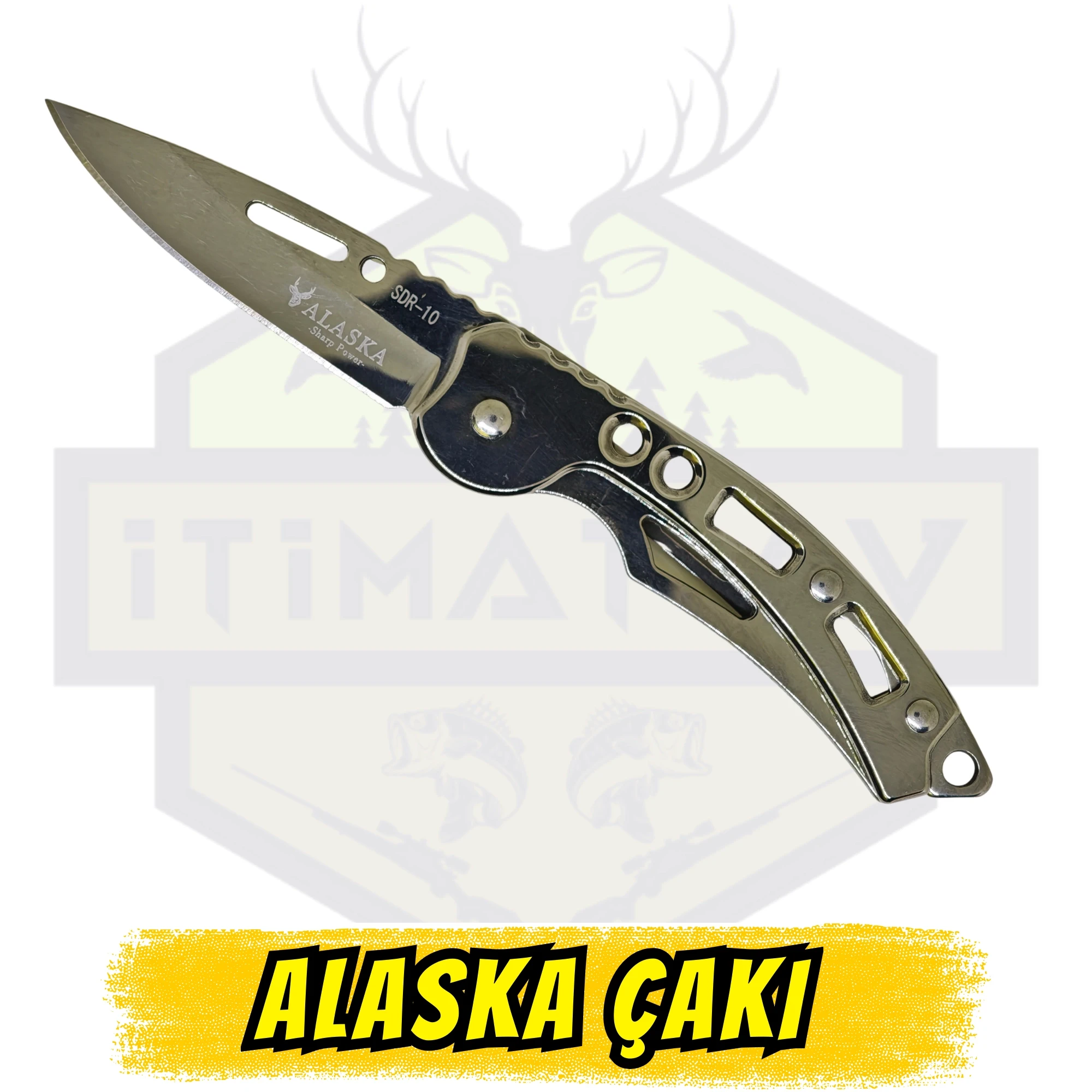 Alaska Parlak Krom Ufak Ekonomik Çakı - Açık Uzunluk 15 cm Kapalı 9 cm