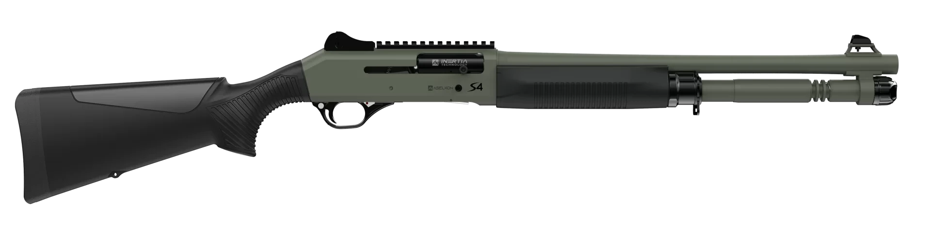 Aselkon S4 Nato Green Yeşil Hibrit Taktik Av Tüfeği (12 Cal - 47 cm)