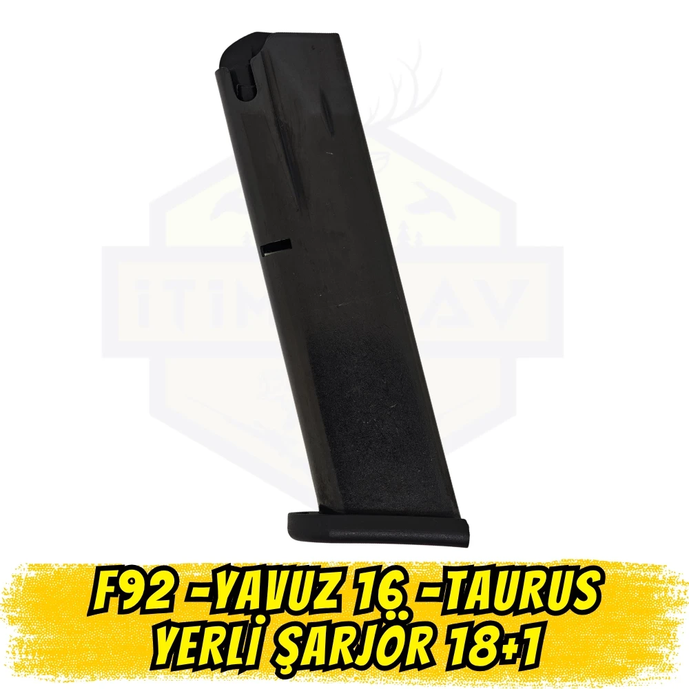 Beretta F92 / Yavuz 16 / Taurus PT92 Uyumlu Yerli Üretim Tabanca Şarjörü (9mm - 17+1 / 18+1)