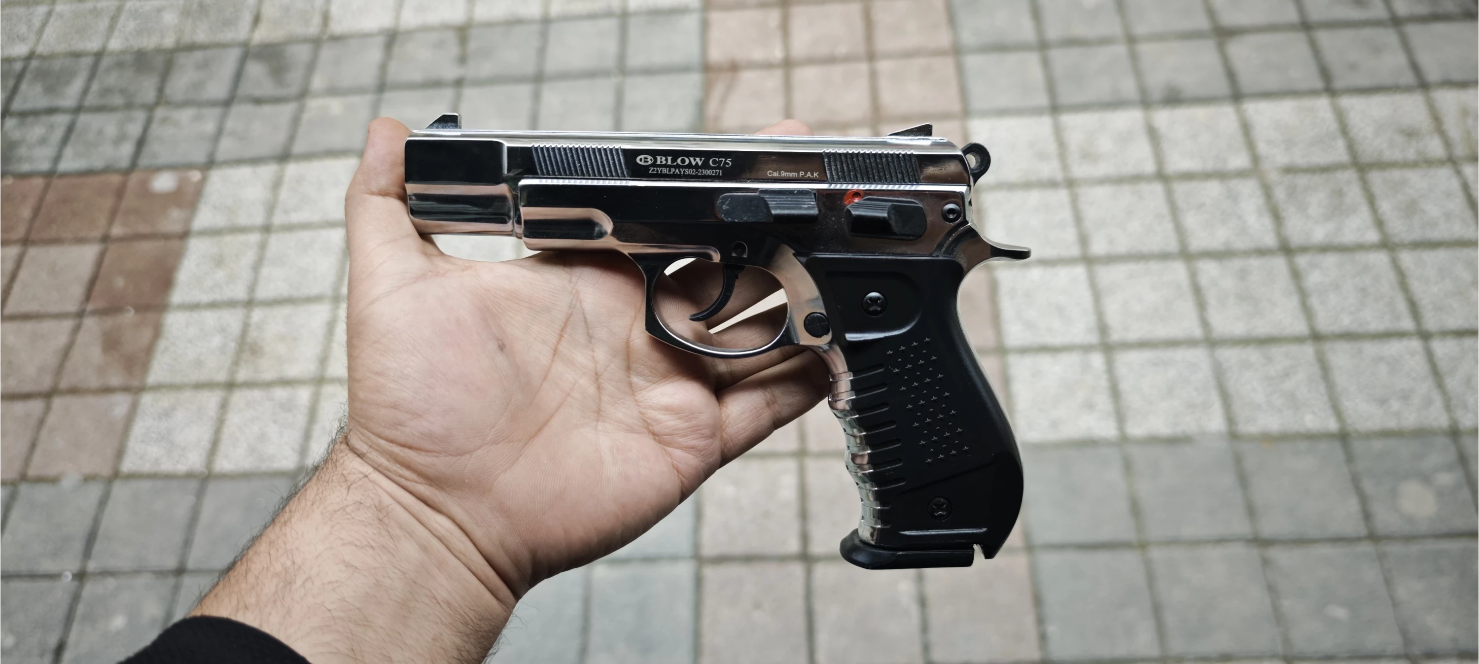 Blow C75 Kurusıkı Ses Tabancası Parlak Krom (9 mm - 17+1 Şarjör)