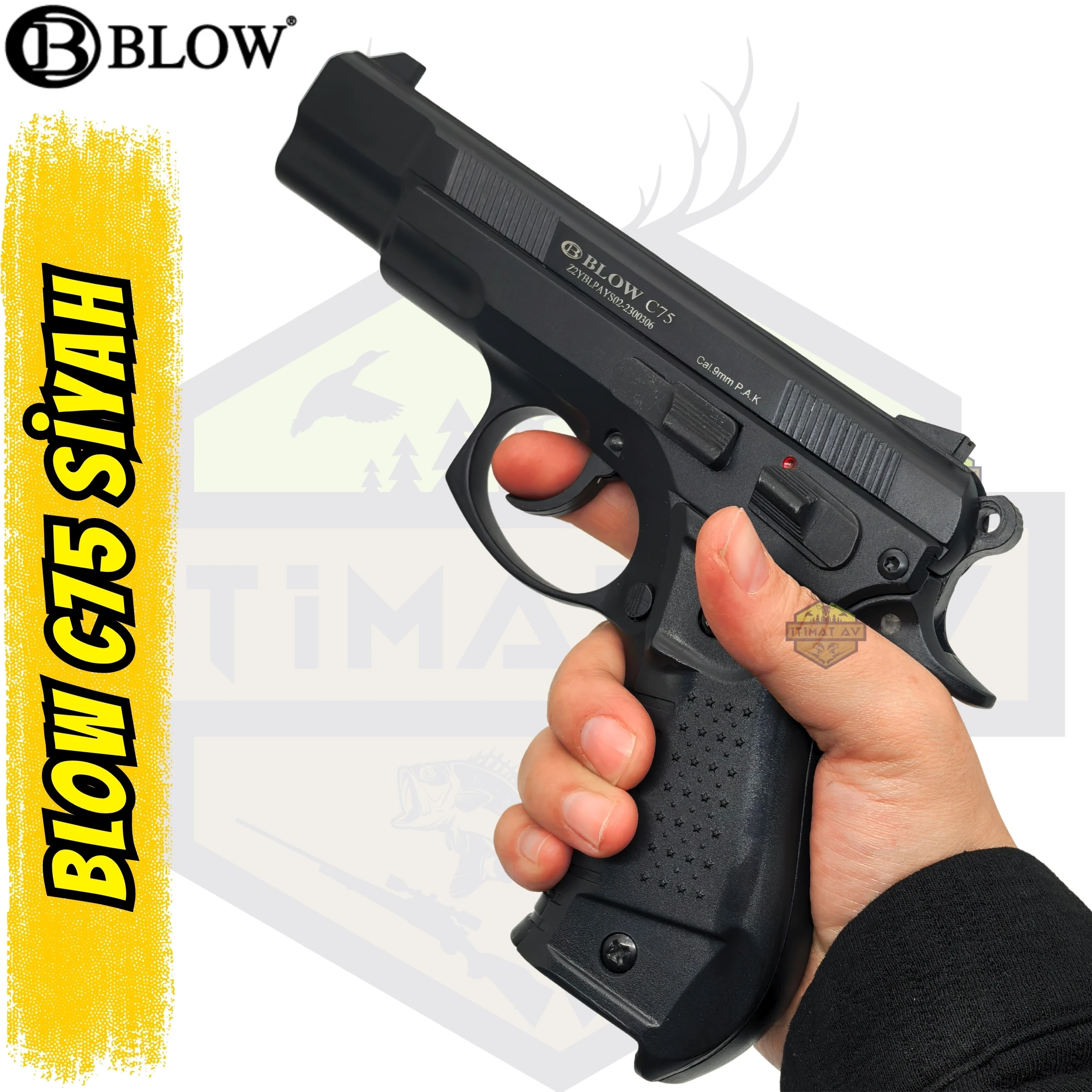 Blow C75 Kurusıkı Ses Tabancası Siyah Efsane (CZ 75 Replika)