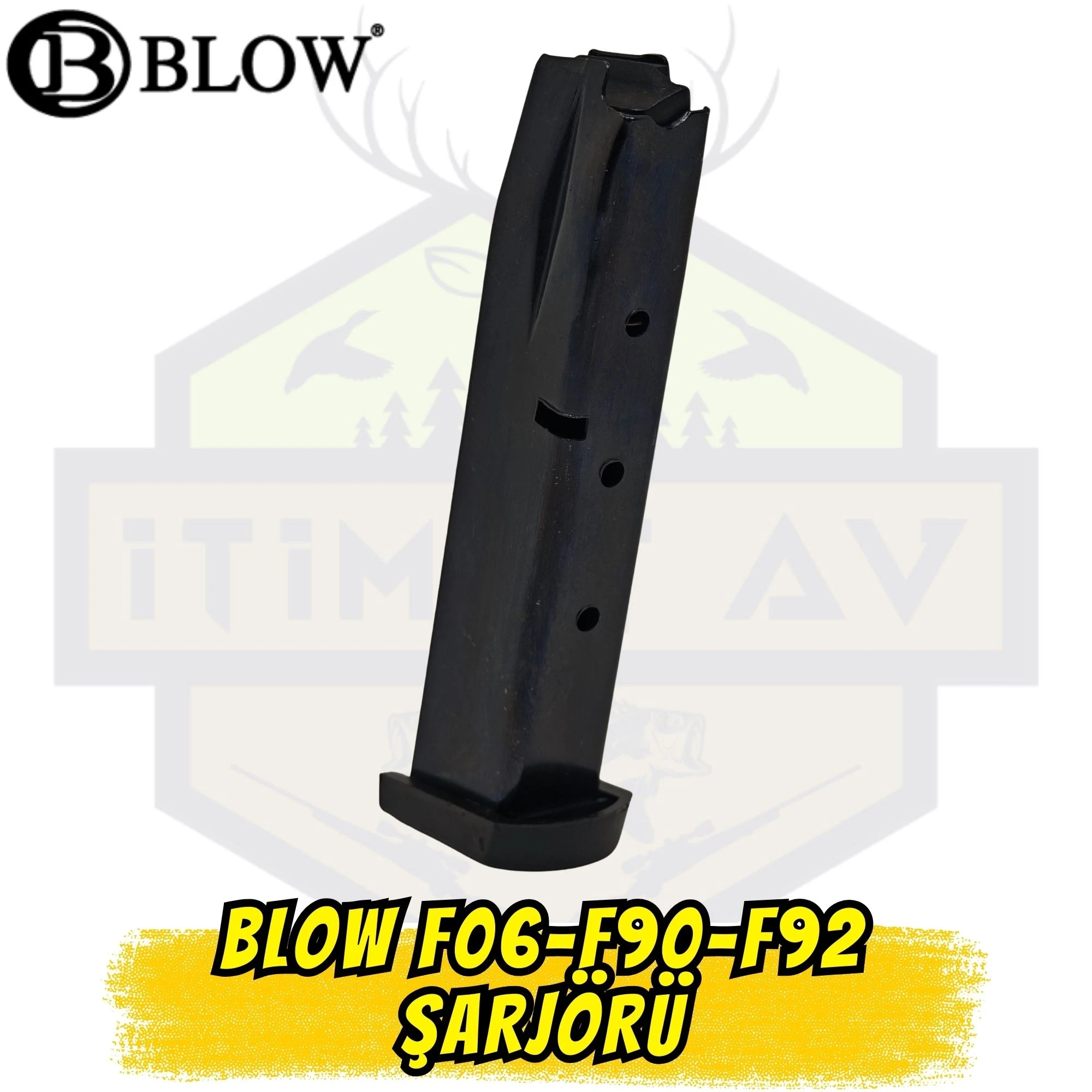 Blow F92-F06-F90 Kuru Sıkı Tabanca Şarjörü - 17 Kapasiteli Siyah