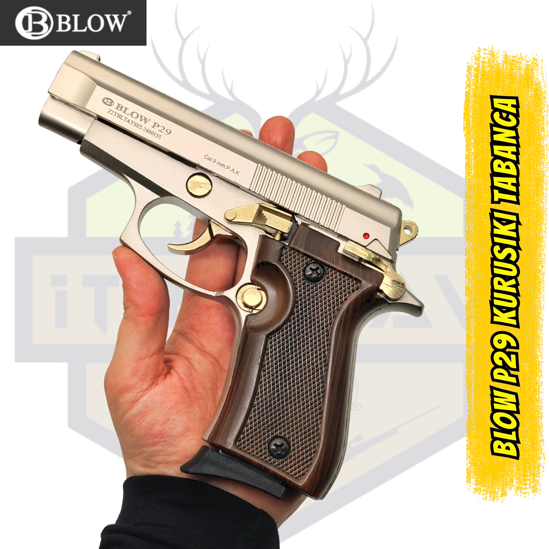 Blow P29 Saten Sarı Parçalı Kurusıkı Ses Tabancası