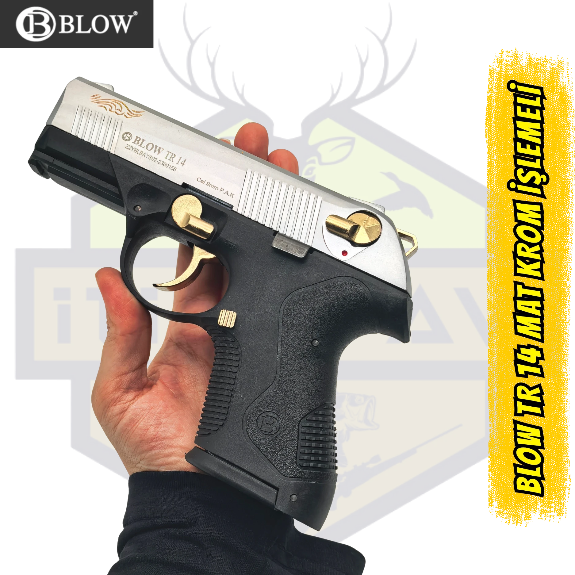 Blow TR 14 Mat Krom İşlemeli Kurusıkı Ses Tabancası