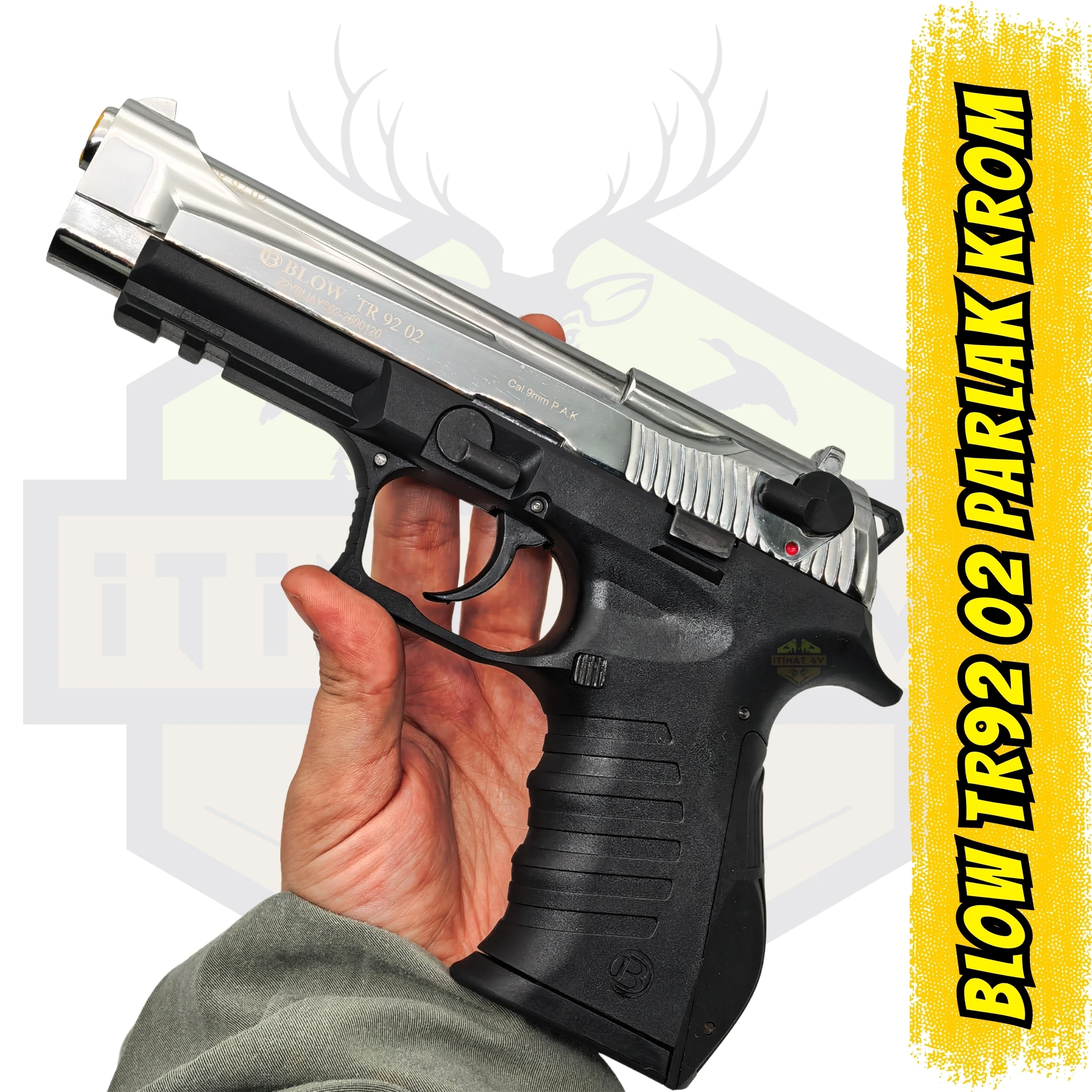 Blow TR9202 Parlak Krom Kurusıkı Ses Tabancası