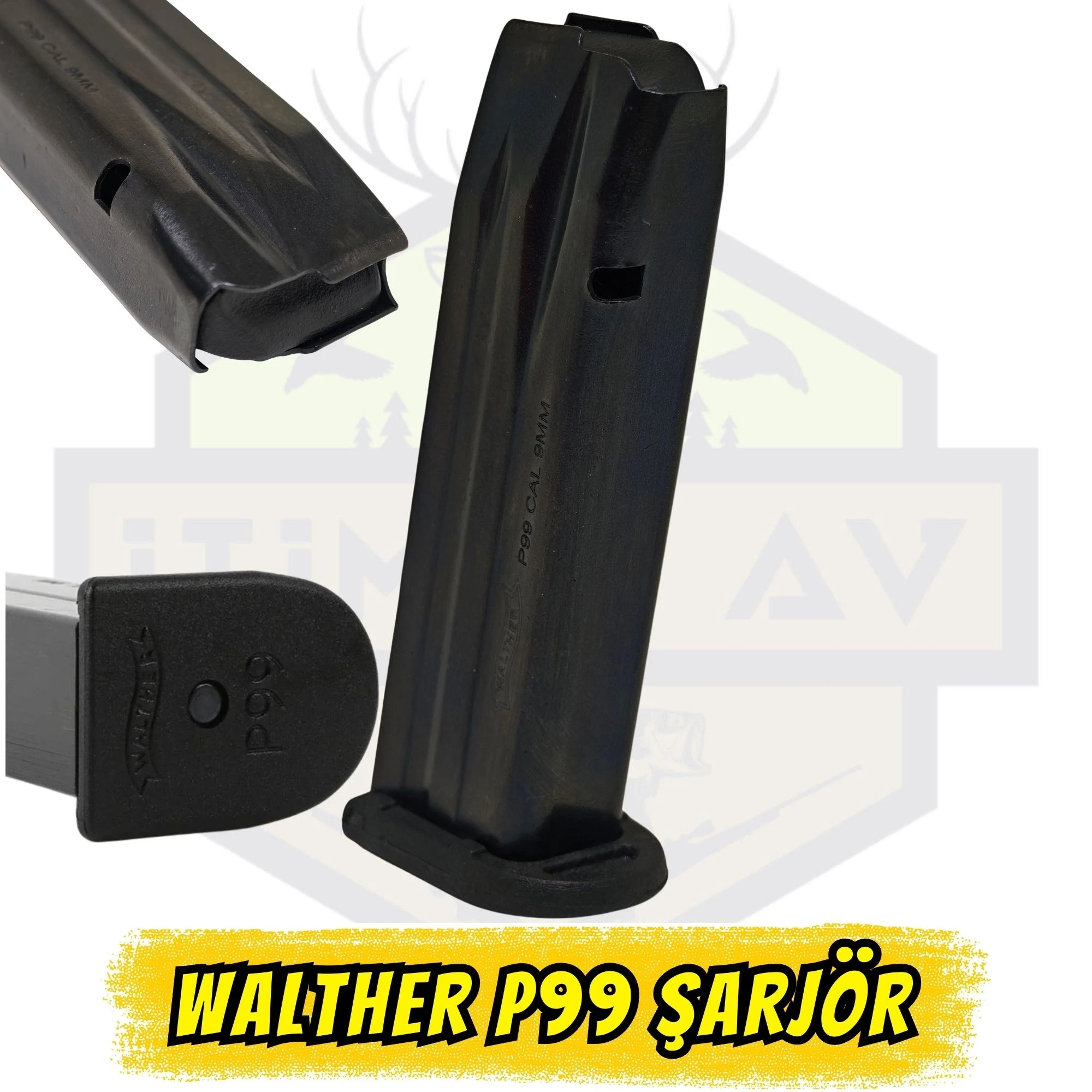 Walther P99 9mm 15li Siyah Şarjör - Isıl İşlemli Karbon Çelik