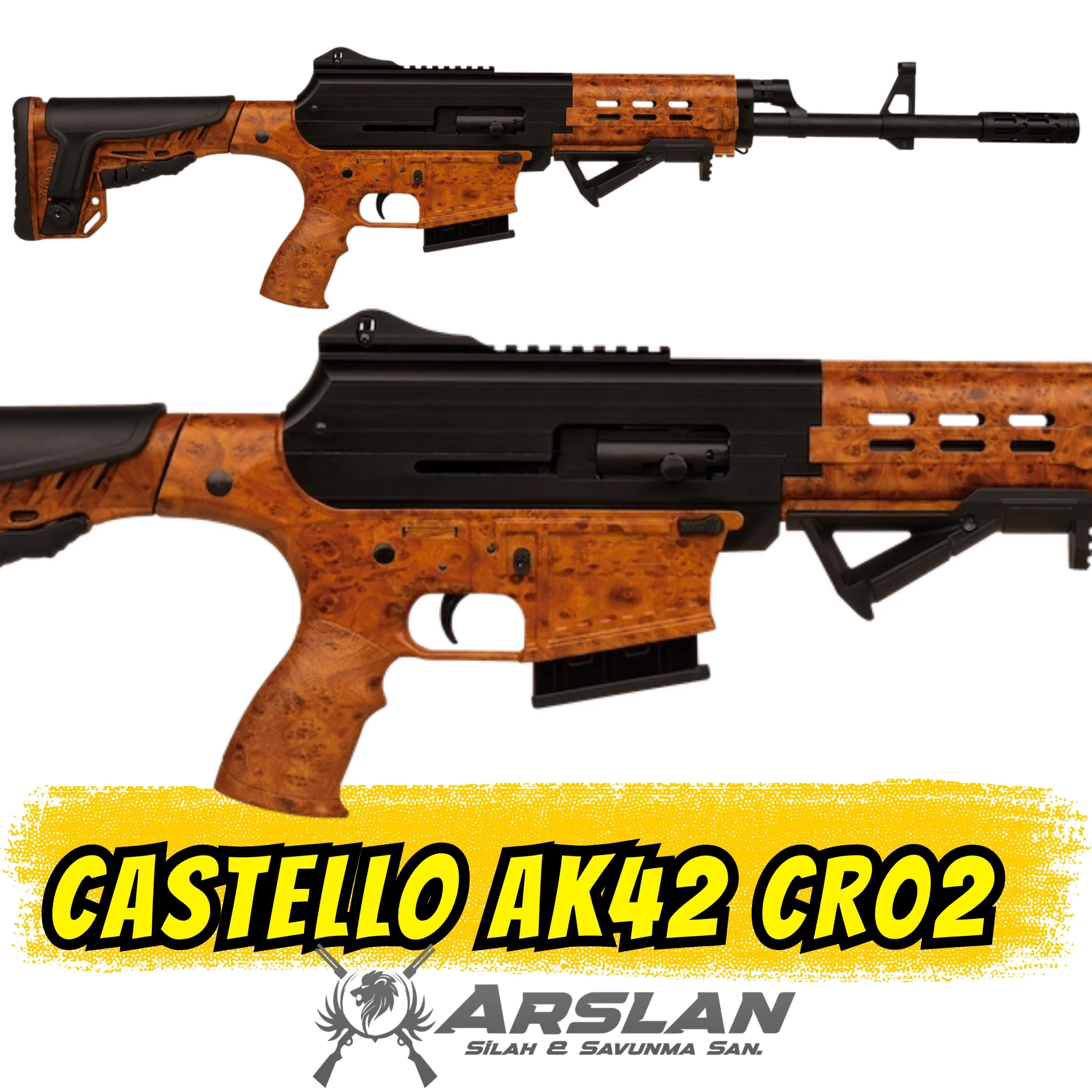 Castello AK42 Şarjörlü Av Tüfeği Ahşap Görünüm (AK47 Tipi CR02)