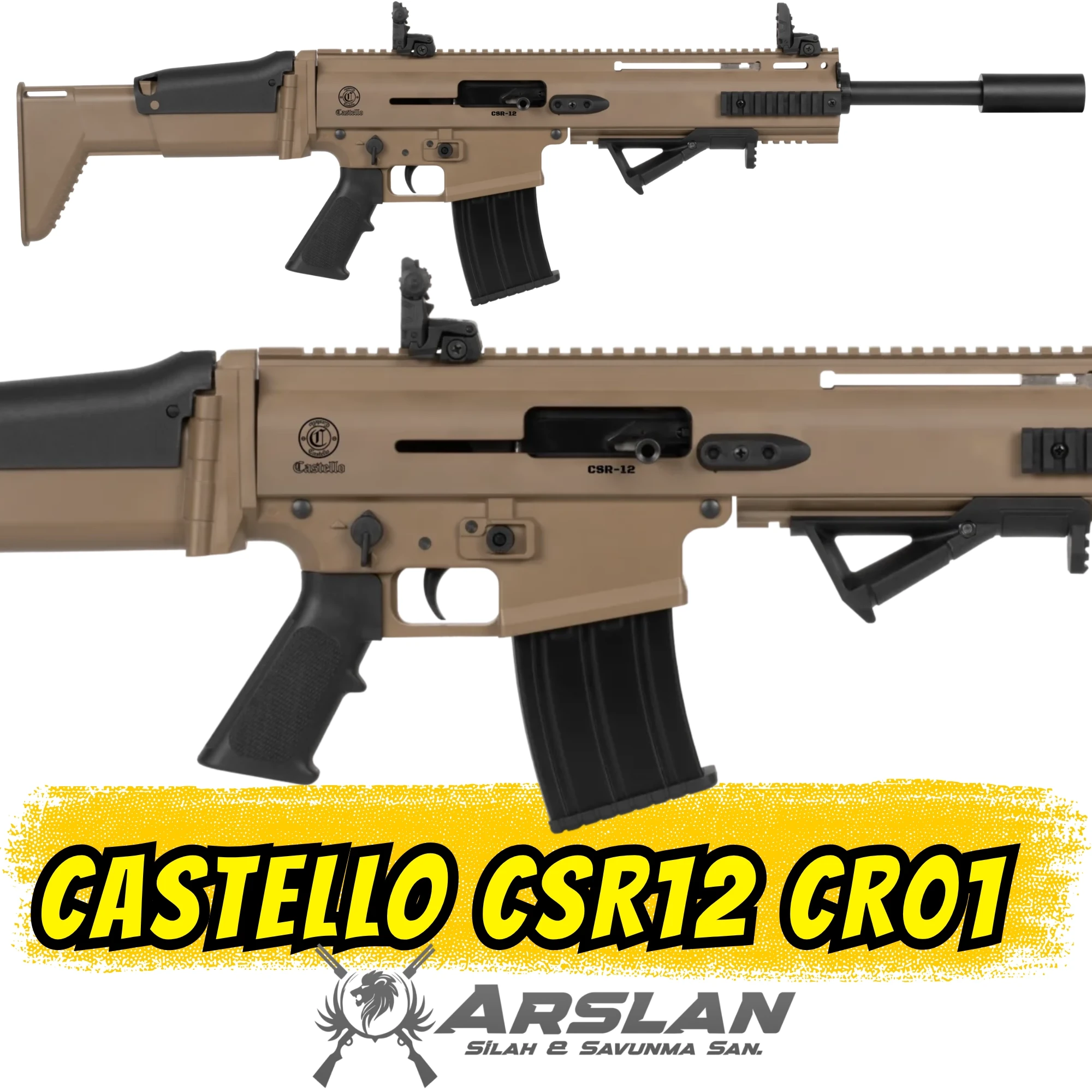 Castello CSR12 Şarjörlü Av Tüfeği Çöl (SCAR Tipi CRS01)