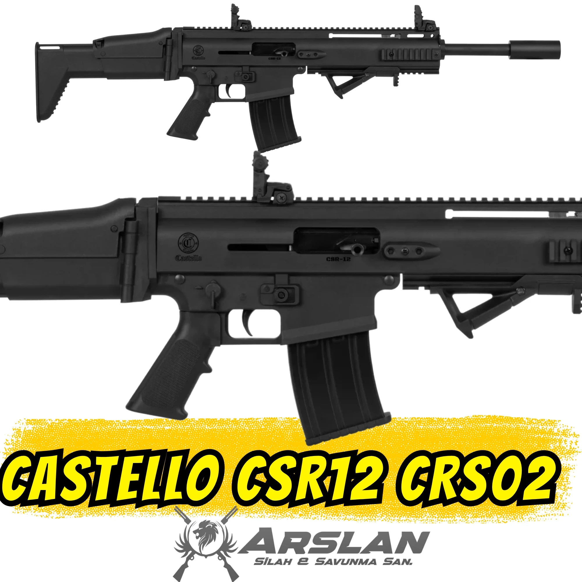 Castello CSR12 Şarjörlü Av Tüfeği Siyah (SCAR Tipi CRS02)