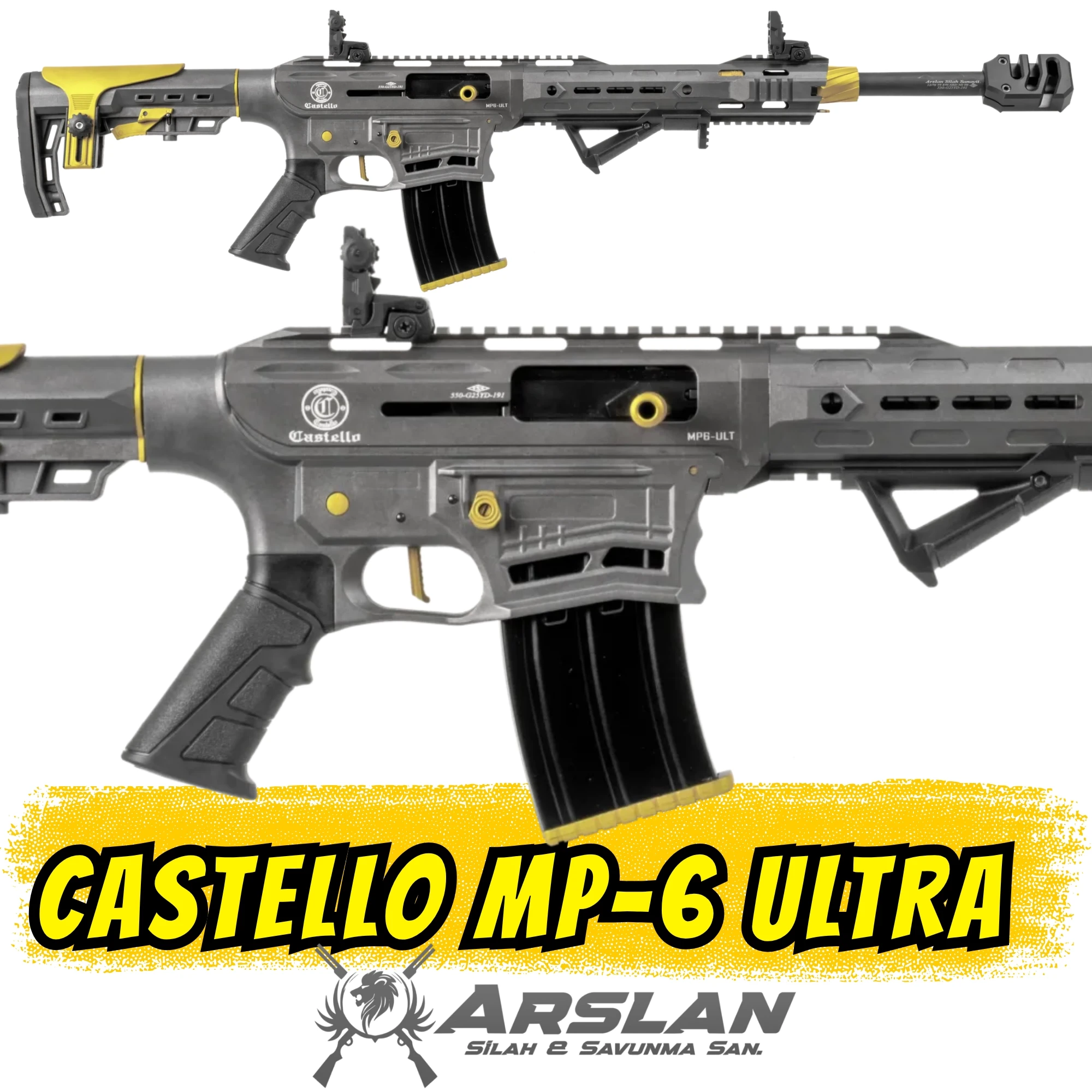 Castello MP-6 Ultra Şarjörlü Av Tüfeği Füme-Sarı