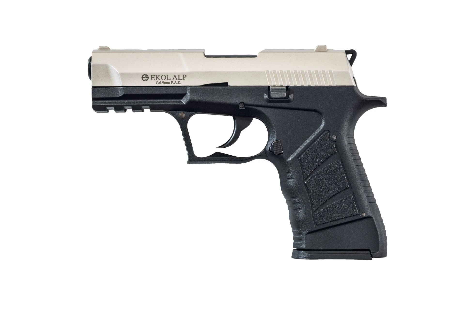 Ekol Alp Kurusıkı Ses Tabancası Saten (9 mm - 29 mm Slim Gövde - 610 g - 14/25 Şarjör Kapasiteli)