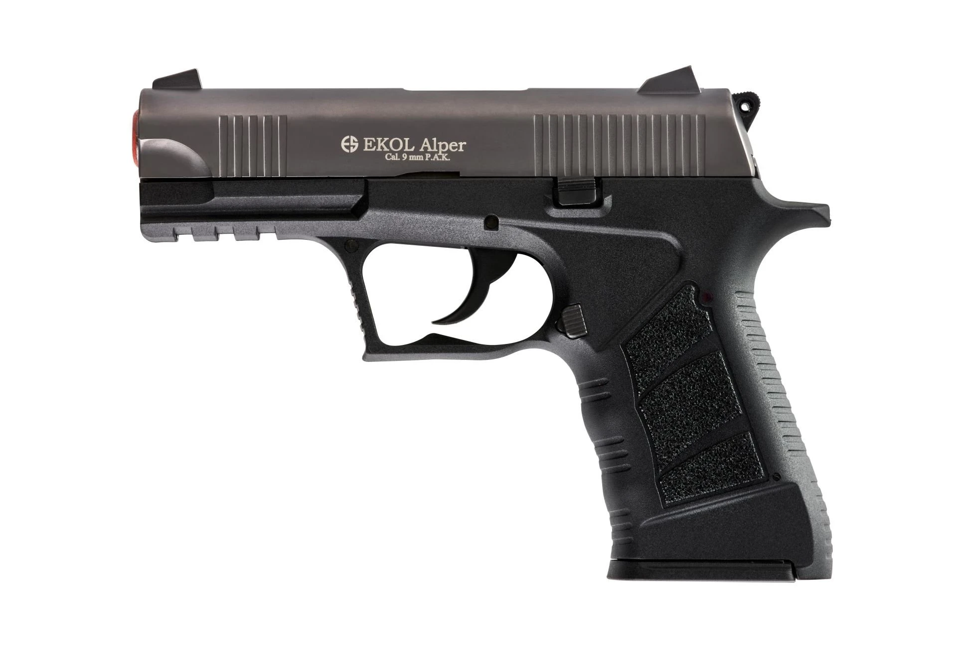 Ekol Alper Kurusıkı Ses Tabancası Füme (9 mm - Kompakt Gövde - 650 g - 14/25 Şarjör Kapasiteli)