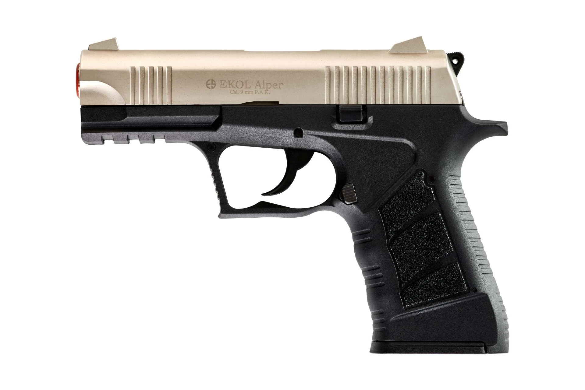 Ekol Alper Kurusıkı Ses Tabancası Saten (9 mm - Kompakt Gövde - 650 g - 14/25 Şarjör Kapasiteli)