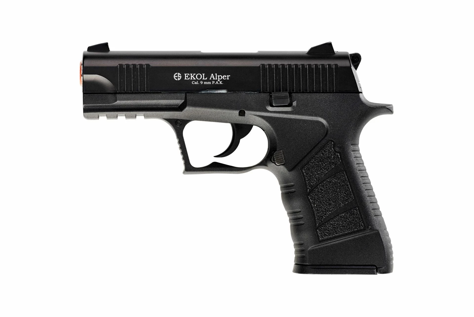 Ekol Alper Kurusıkı Ses Tabancası Siyah (9 mm - Kompakt Gövde - 650 g - 14/25 Şarjör Kapasiteli)