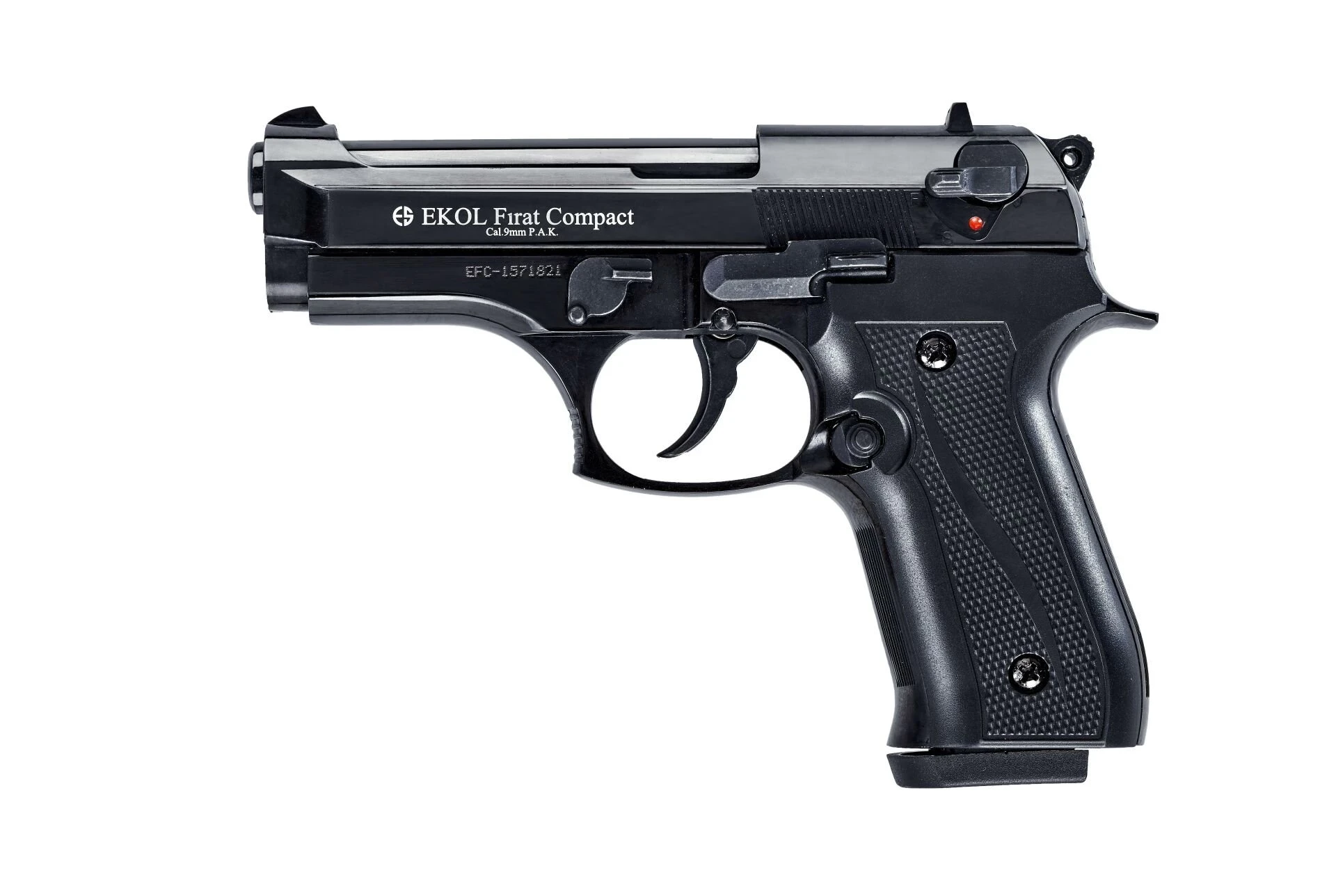 Ekol Fırat Compact Kurusıkı Ses Tabancası Siyah (9 mm - Compact Gövde - 1060 g Tok Kütle - 17/25 Şarjör Kapasiteli)