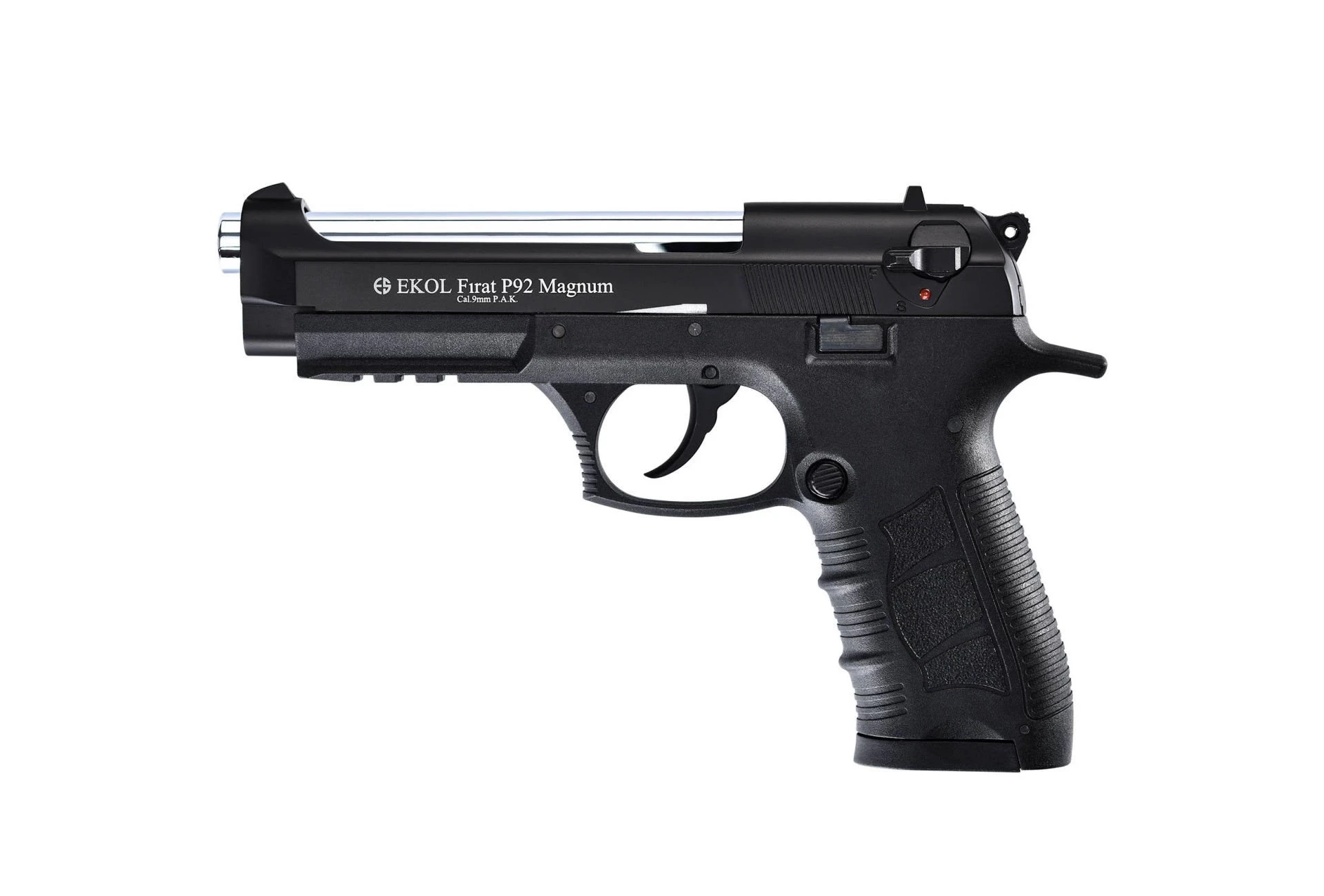 Ekol P92 Kurusıkı Ses Tabancası Siyah (9 mm - Yarı Otomatik - 872 g - 17/25 Şarjör Kapasiteli)
