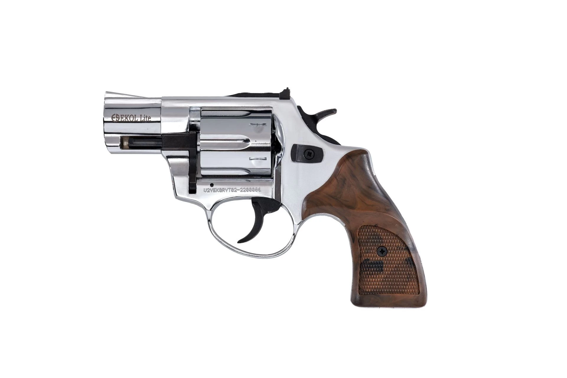 Ekol Lite Kurusıkı Ses Tabancası Parlak Krom (9 mm - Revolver Toplu Tabanca - 696 g - 6 Fişek Kapasiteli)