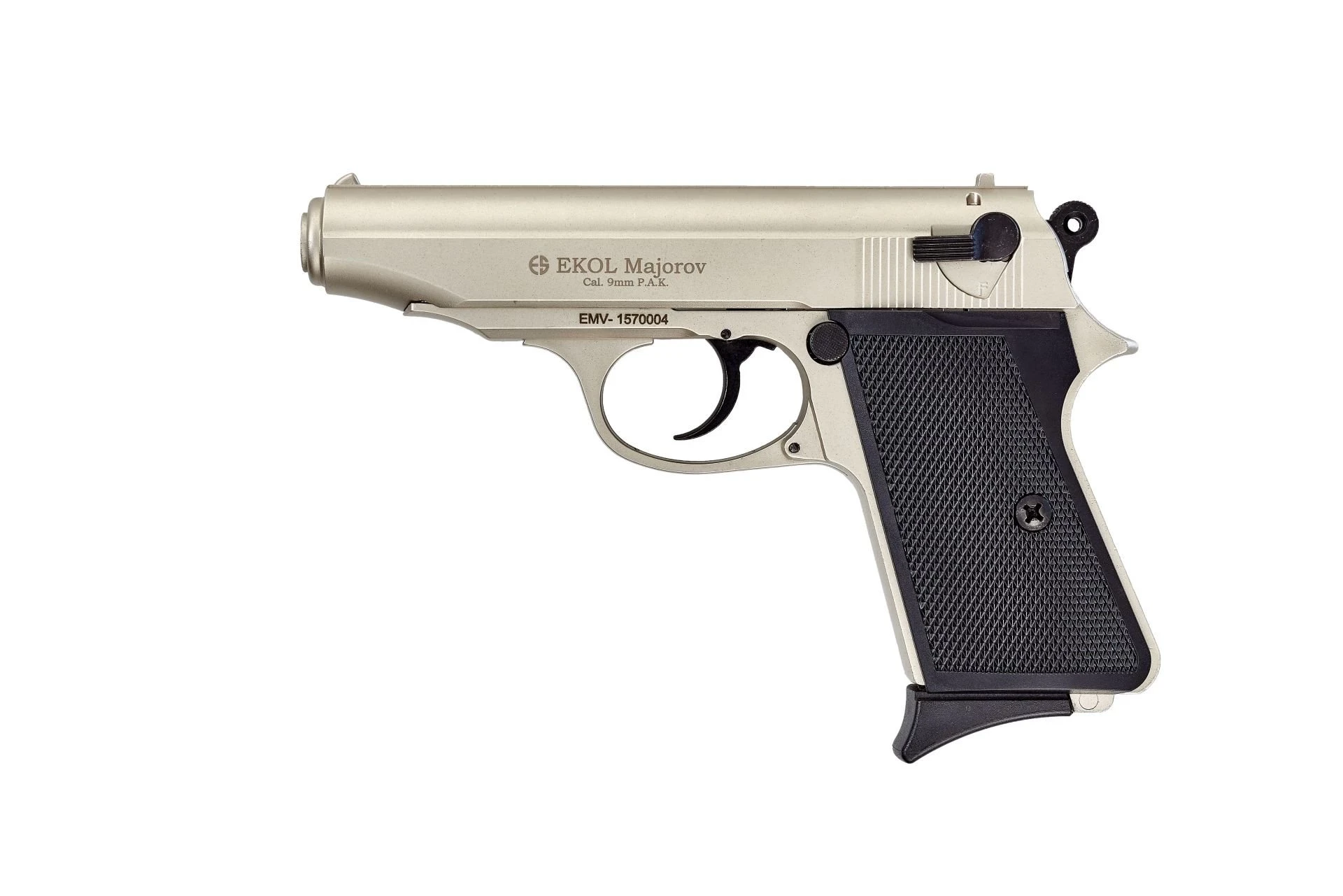 Ekol Majarov Kurusıkı Ses Tabancası Saten (9 mm - Ergonomik Gövde - 816 g - 17 Şarjör Kapasiteli)