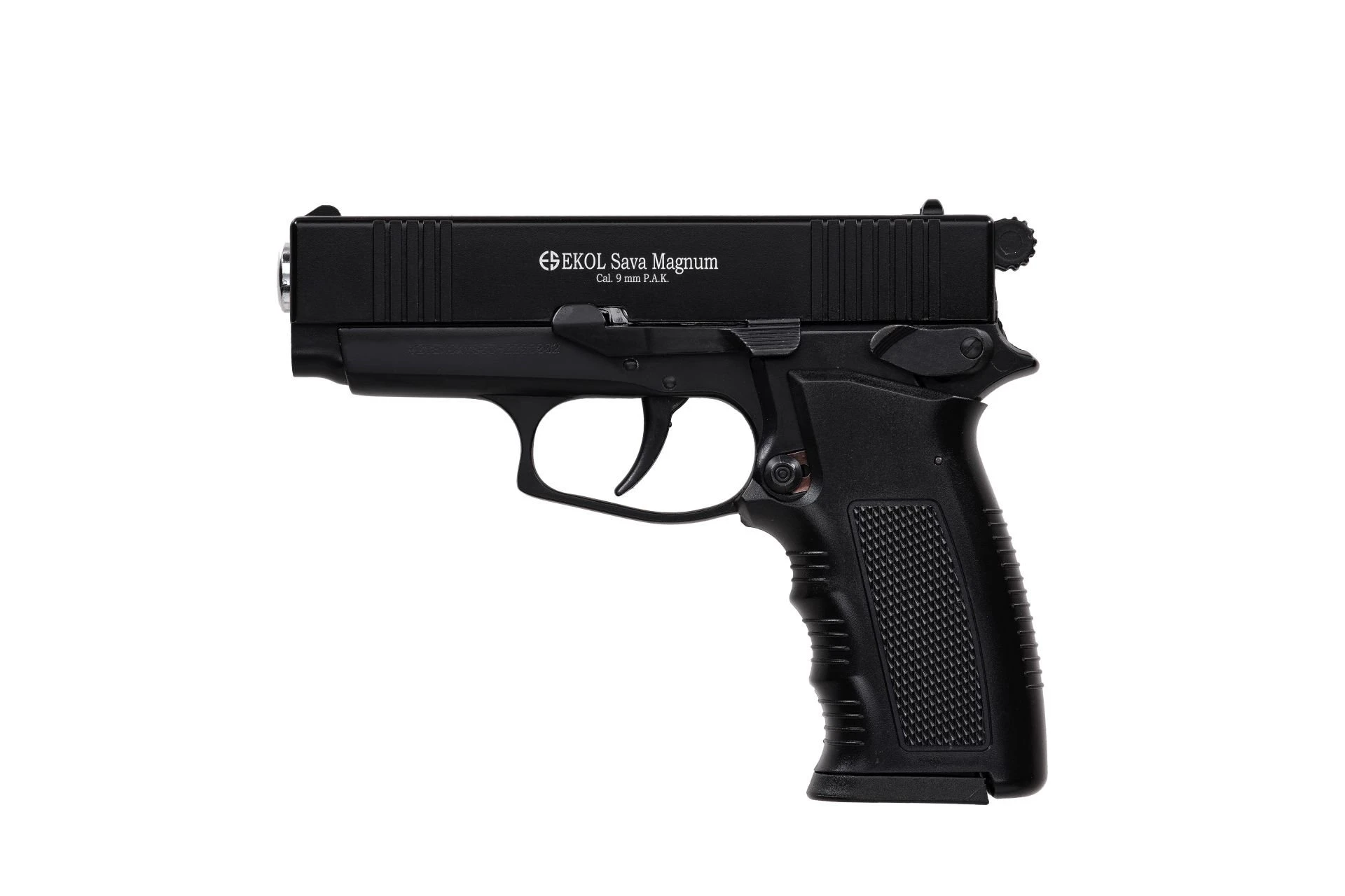Ekol Sava Magnum Kurusıkı Ses Tabancası Mat Siyah (9 mm - Magnum Gövde - 14 Şarjör Kapasiteli)