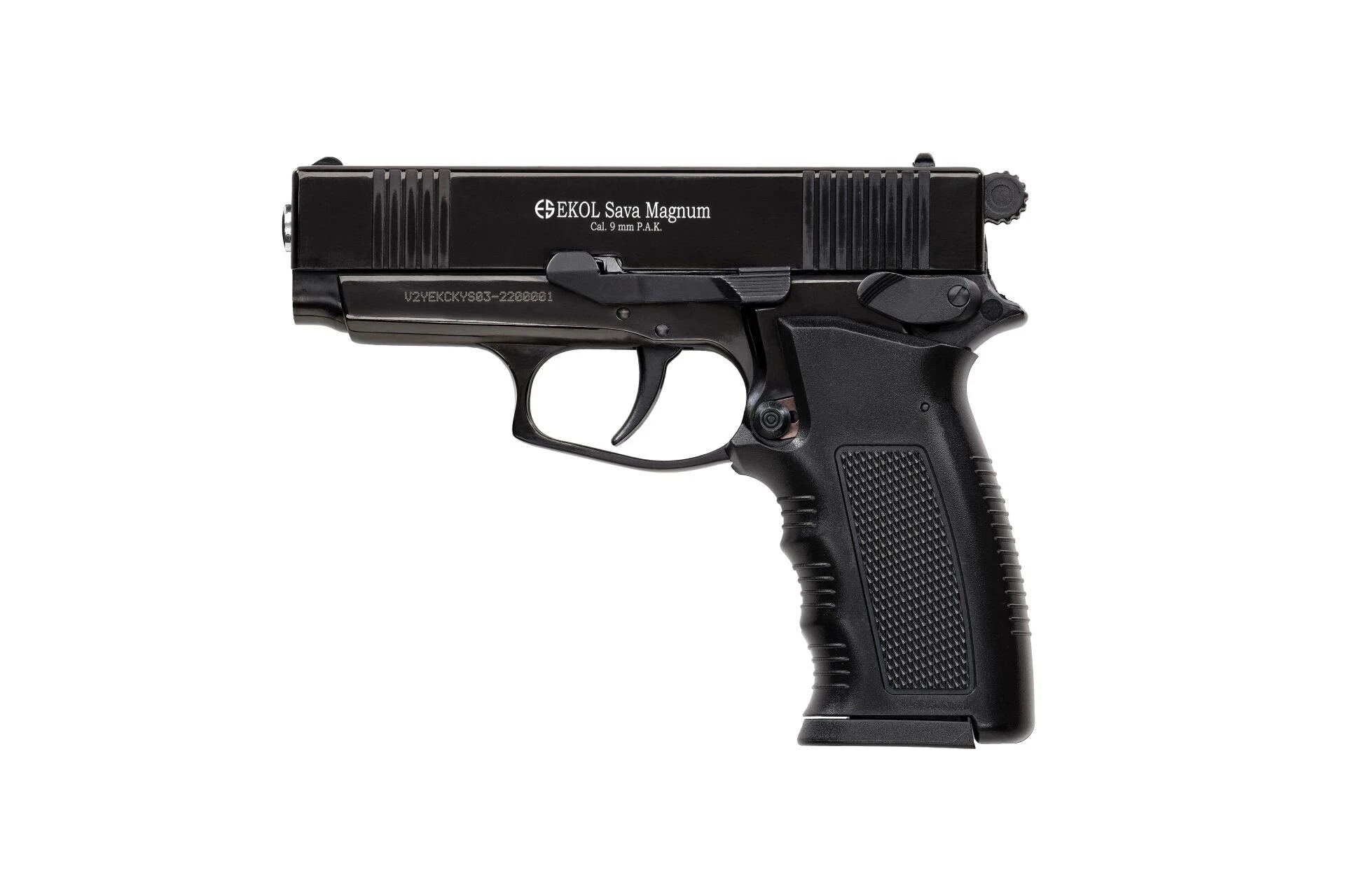 Ekol Sava Magnum Kurusıkı Ses Tabancası Siyah (9 mm - Magnum Gövde - 14 Şarjör Kapasiteli)