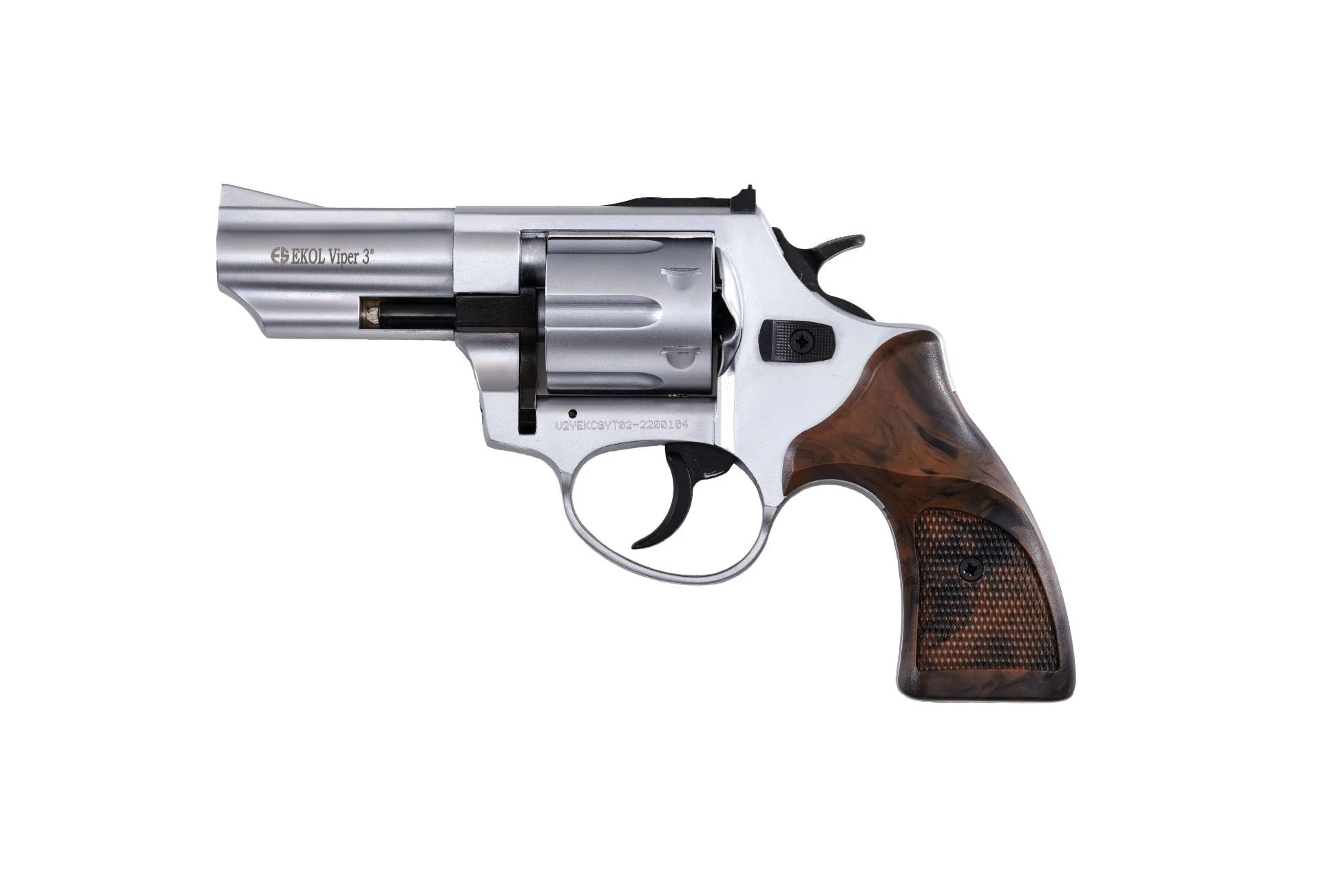 Ekol Viper 3 Kurusıkı Ses Tabancası Beyaz (9 mm - Revolver Toplu Tabanca - 733 g - 6 Fişek Kapasiteli)
