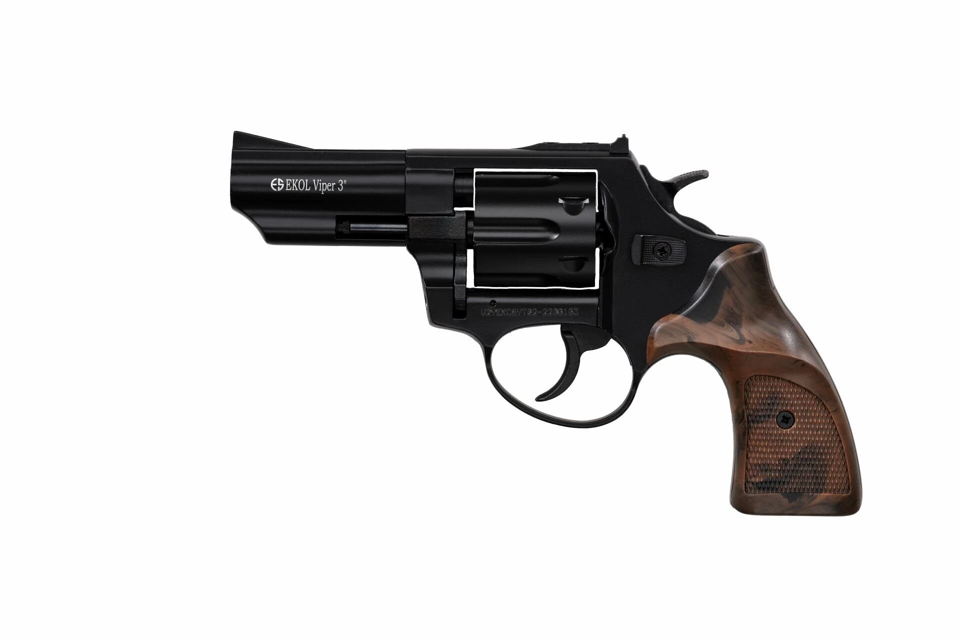 Ekol Viper 3 Kurusıkı Ses Tabancası Mat Siyah (9 mm - Revolver Toplu Tabanca - 733 g - 6 Fişek Kapasiteli)