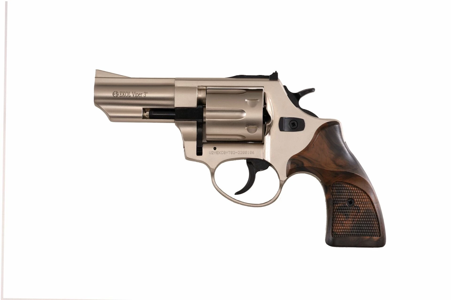 Ekol Viper 3 Kurusıkı Ses Tabancası Saten (9 mm - Revolver Toplu Tabanca - 733 g - 6 Fişek Kapasiteli)