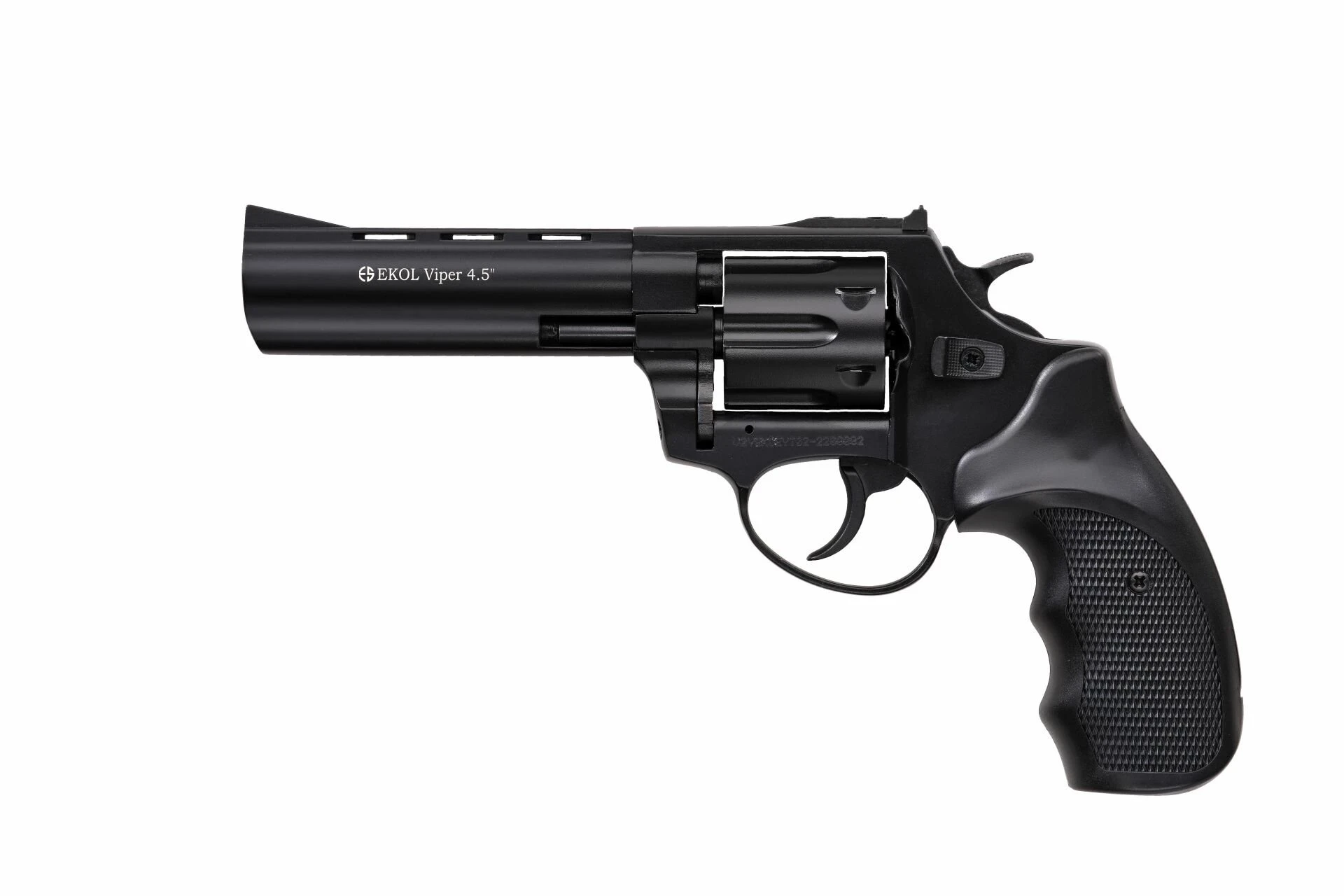 Ekol Viper 4.5 Kurusıkı Ses Tabancası Mat Siyah (9 mm - Revolver Toplu Tabanca - 830 g - 6 Fişek Kapasiteli)