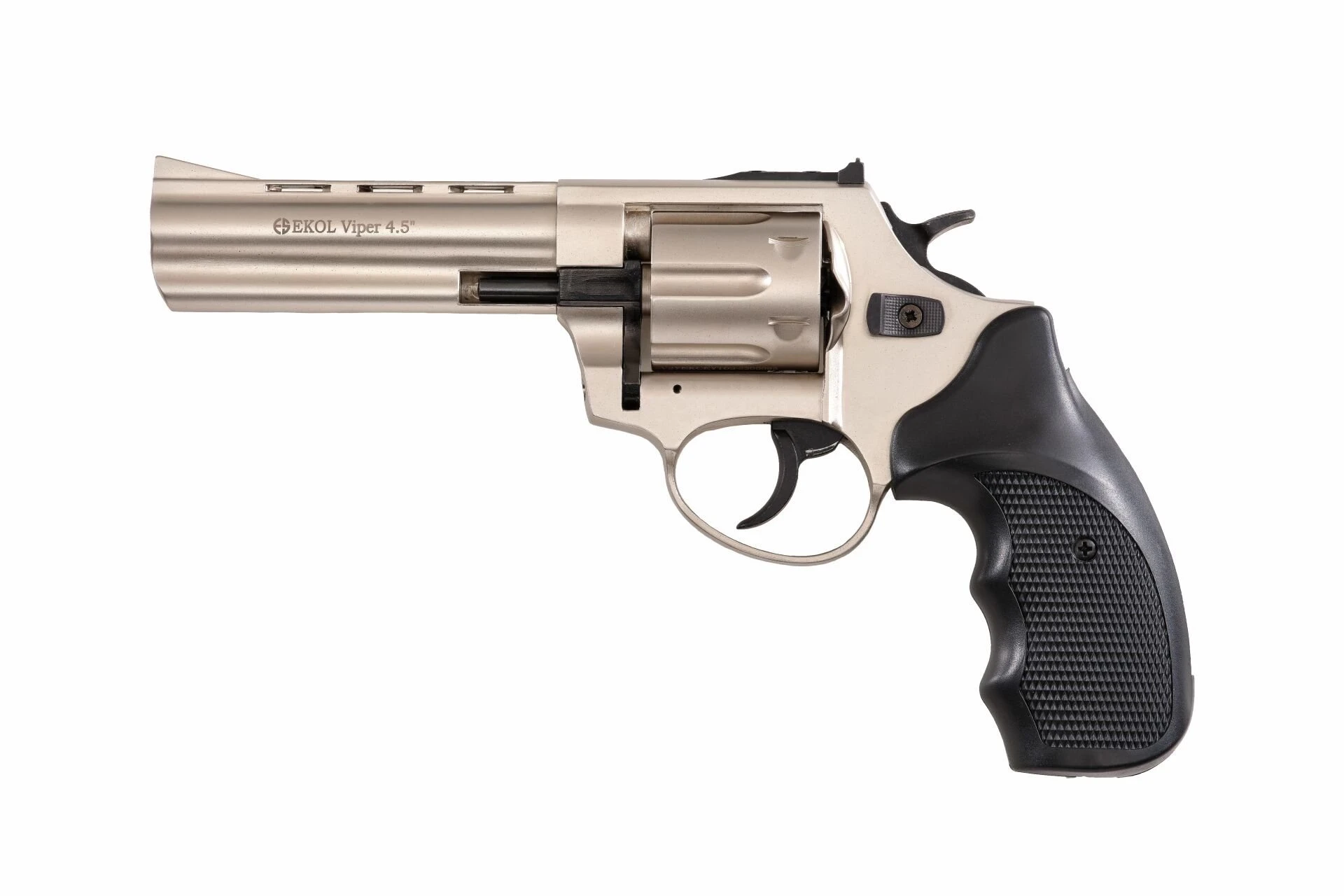 Ekol Viper 4.5 Kurusıkı Ses Tabancası Saten (9 mm - Revolver Toplu Tabanca - 830 g - 6 Fişek Kapasiteli)