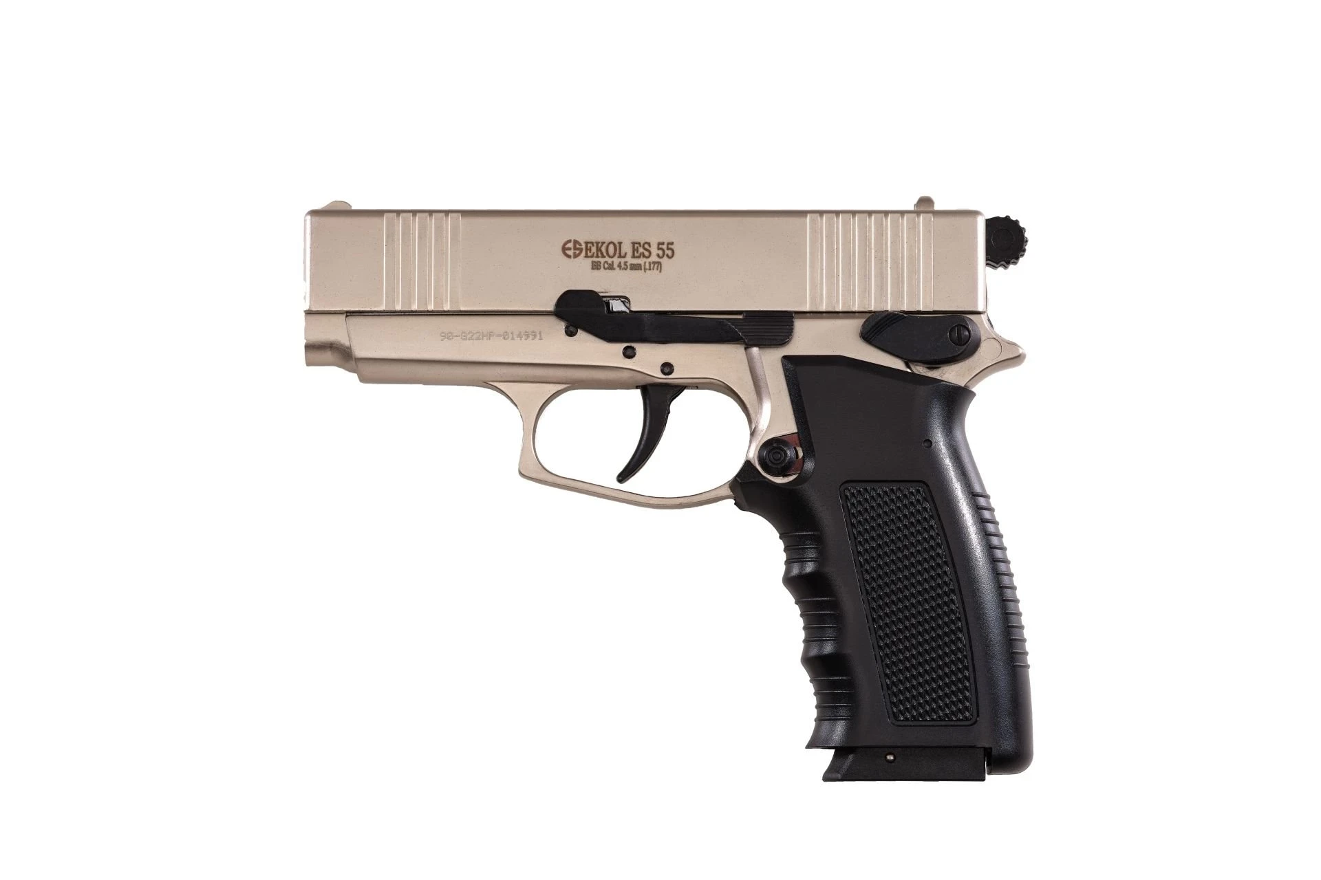 Ekol Voltran ES 55 Havalı Tabanca Saten (4.5 mm BB - 1026 g Full Metal Gövde - 140 m/s Çıkış Hızı)