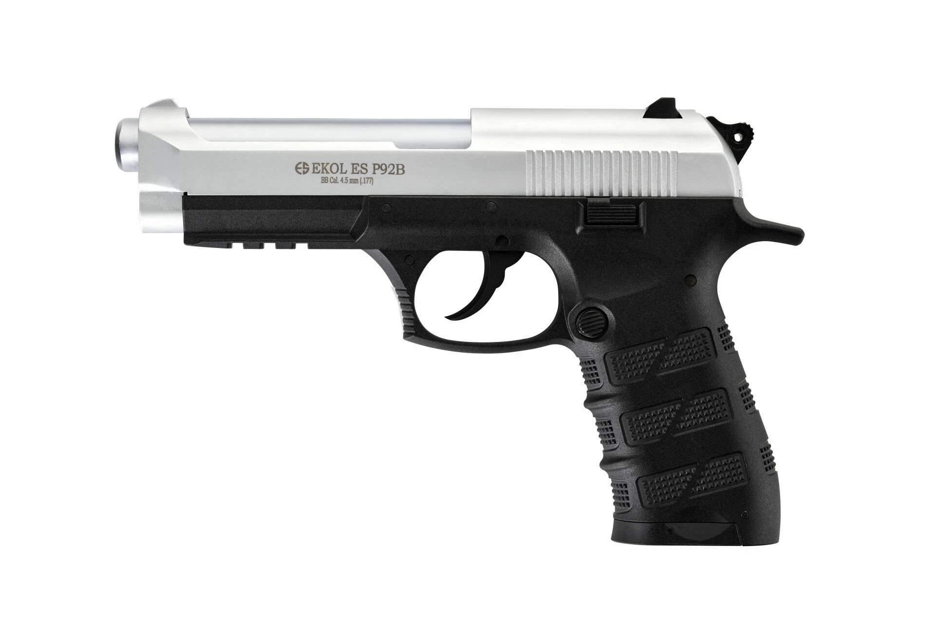 Ekol Voltran ES P92 Blowback Havalı Tabanca Parlak Krom (4.5 mm BB - 1026 g Full Metal - 140 m/s Çıkış Hızı)