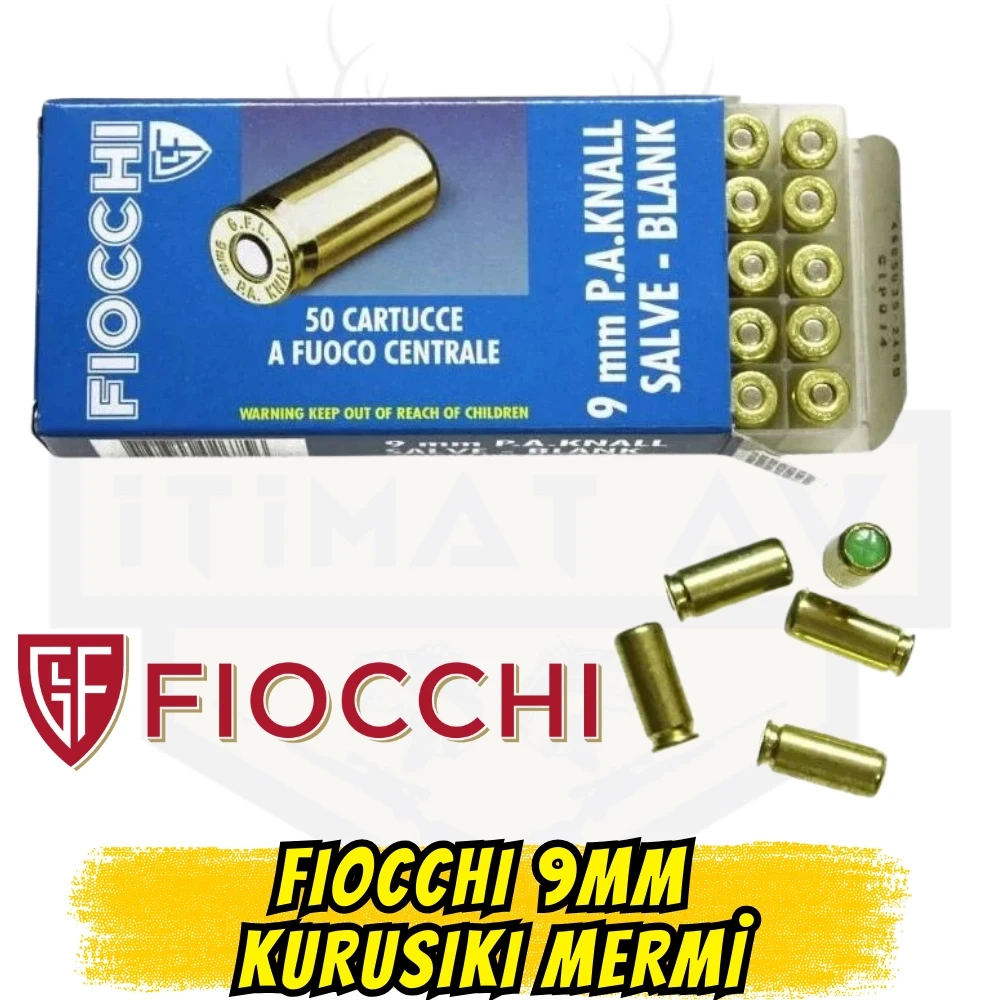 Fiocchi 9mm P.A.K. Kurusıkı Mermisi (50 Adet) - İtalyan İthal Seri