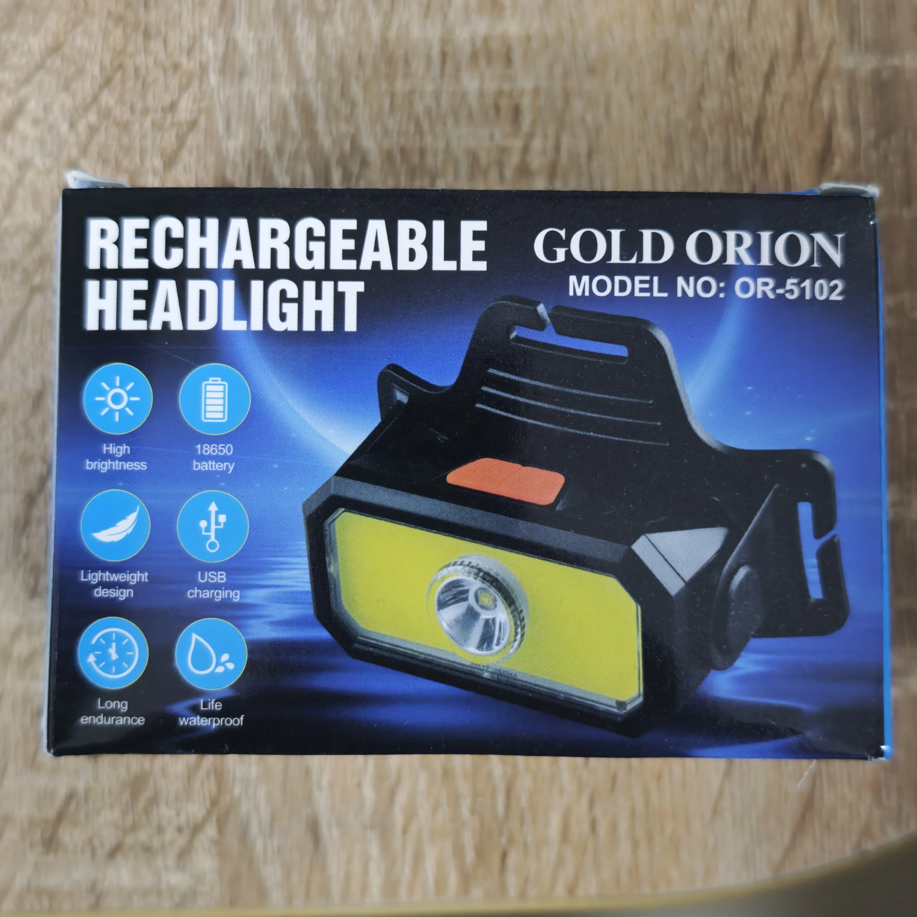 Gold Orion OR-5102 Su Geçirmez LED Kafa Lambası (18650 Lityum Pilli)