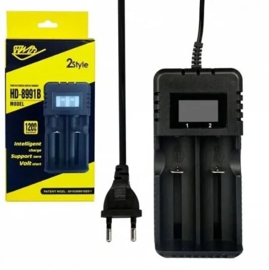 HD-8991B 3.7V Li-ion 2li Pil Şarj Cihazı (USB Kablolu / Çoklu Pil Uyumluluğu)