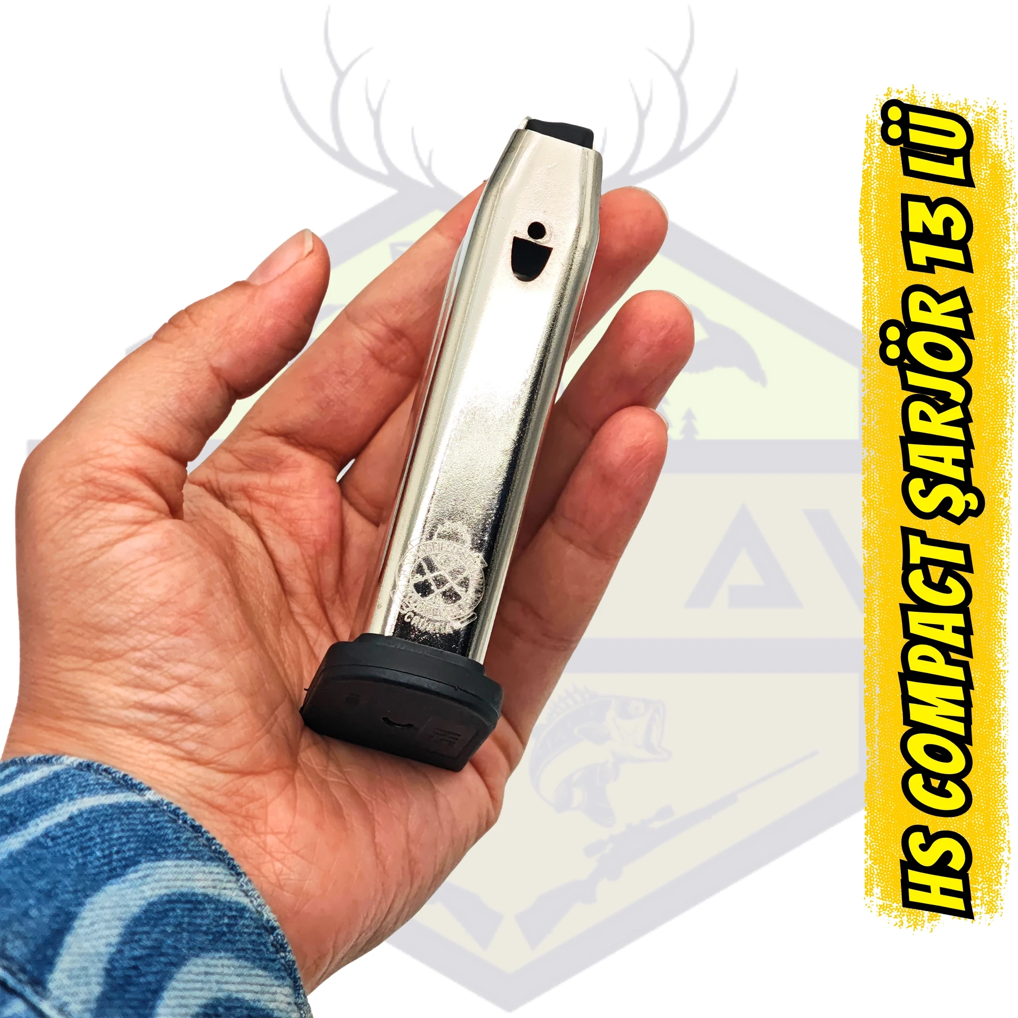 HS9 Sub Compact 9mm 13 Kapasiteli Şarjör - Parlak Krom