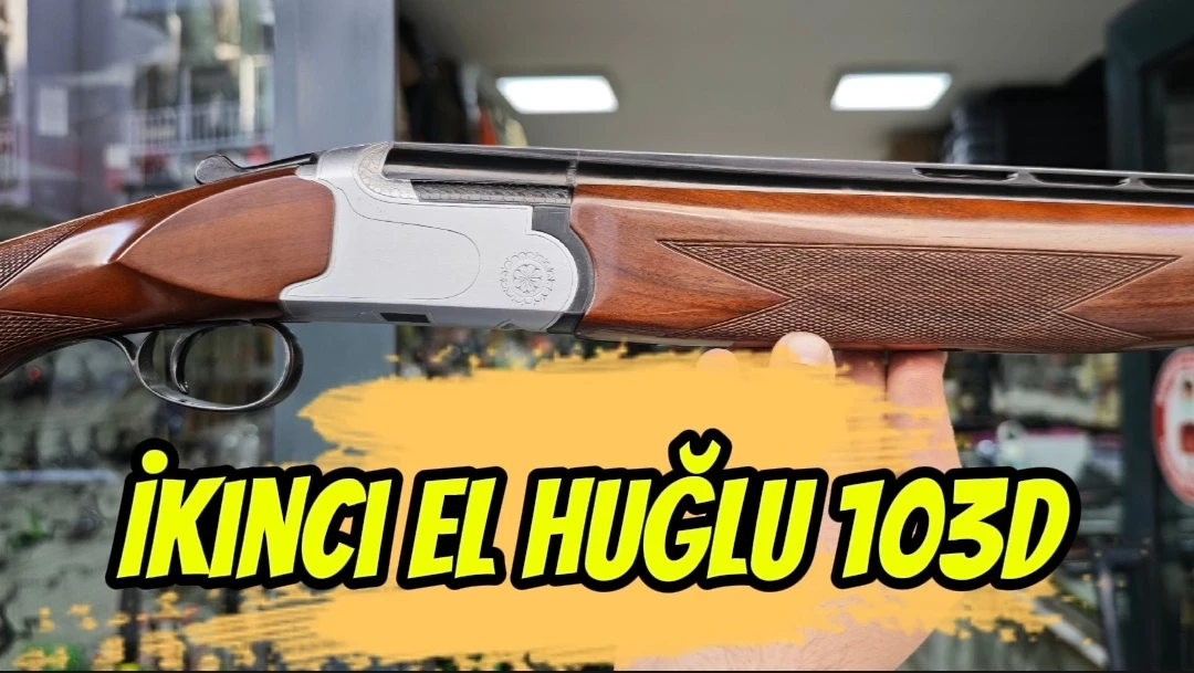 Huğlu 103 D Kuşlu Gravürlü Süperpoze Av Tüfeği (12 GA - Dövme Çelik Beyaz Kasa - Ejektörlü & Selektörli - İkinci El)