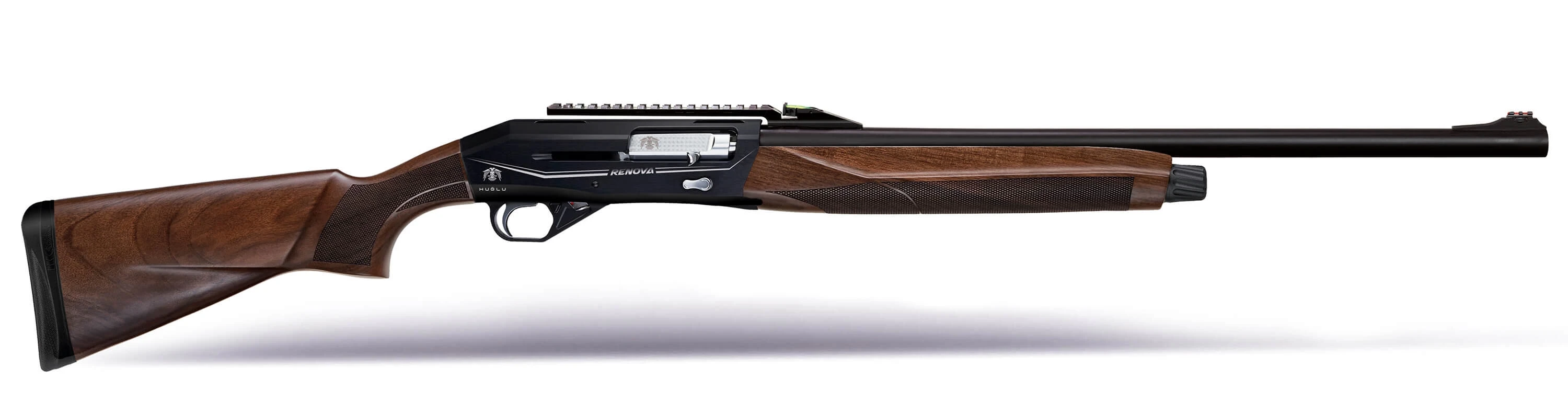 Huğlu Renova Cantilever Slug Yarı Otomatik Av Tüfeği Siyah (12 GA - Kinetik Sistem - Entegre Picatinny Raylı 61 CM Slug Namlu - Türk Cevizi)