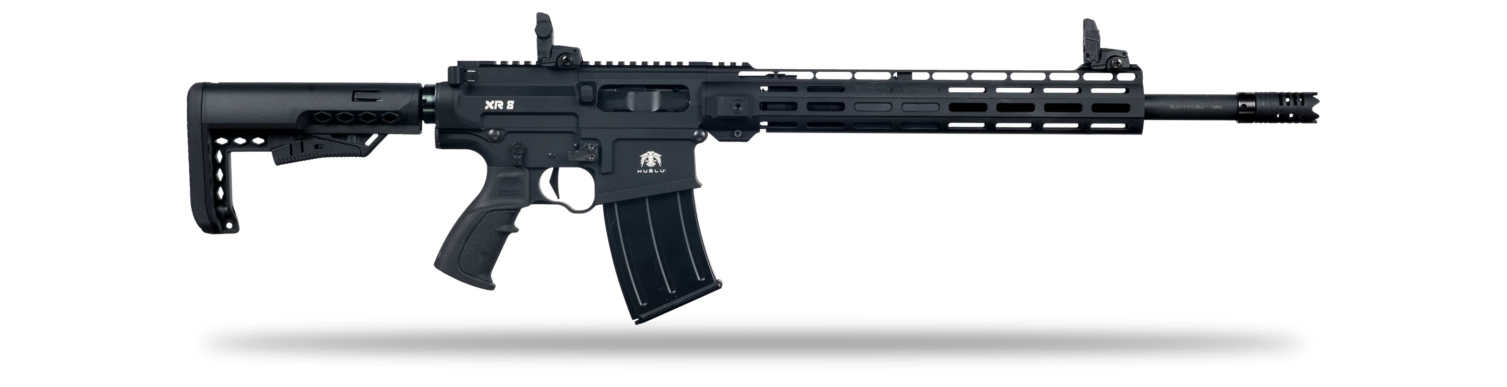 Huğlu XR 8 Pro Siyah Şarjörlü Av Tüfeği (12 GA - Gazlı Sistem - Ayarlanabilir Valf - Teleskopik Dipçik - 47 CM Mobil Şoklu)