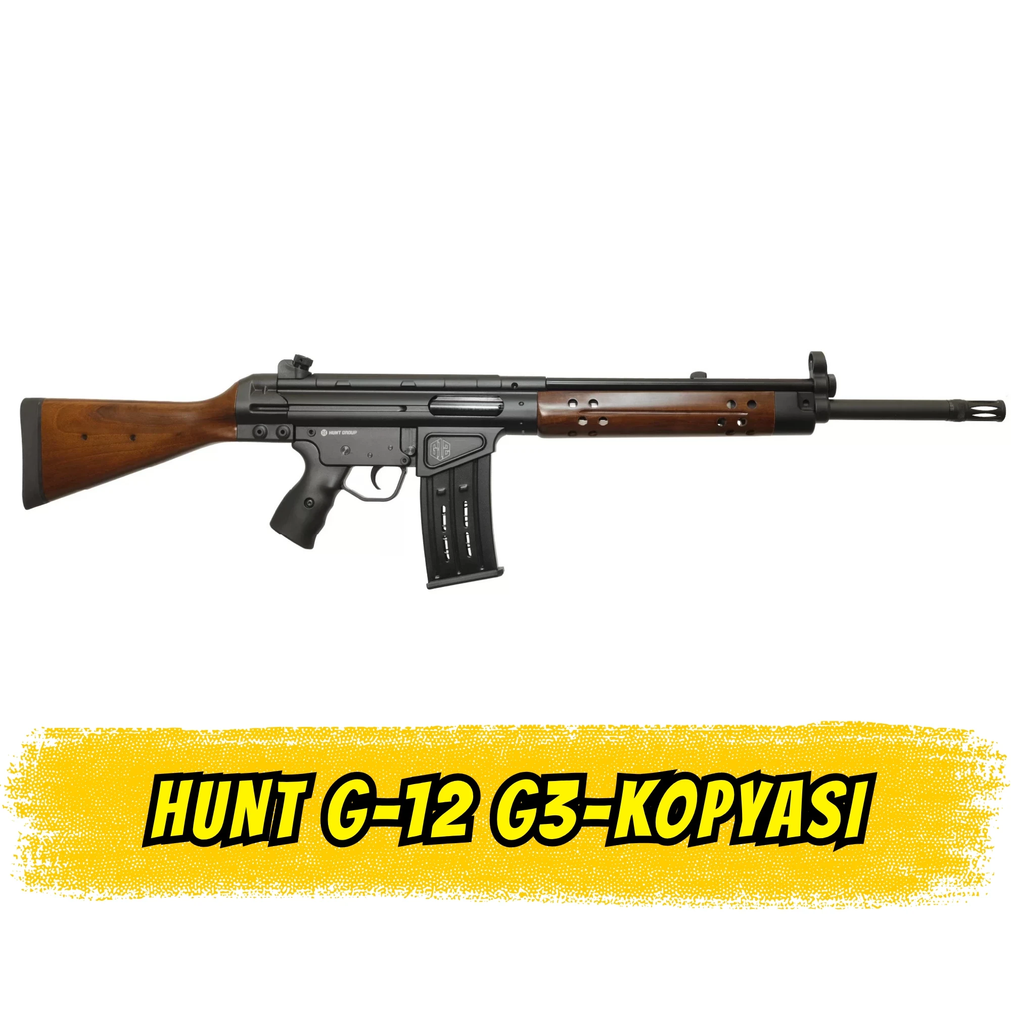 Hunt Group G12-B Şarjörlü Av Tüfeği G3 Tipi Piyade Tüfeği Klonu Siyah Ahşap (12 GA - 51 cm Namlu)