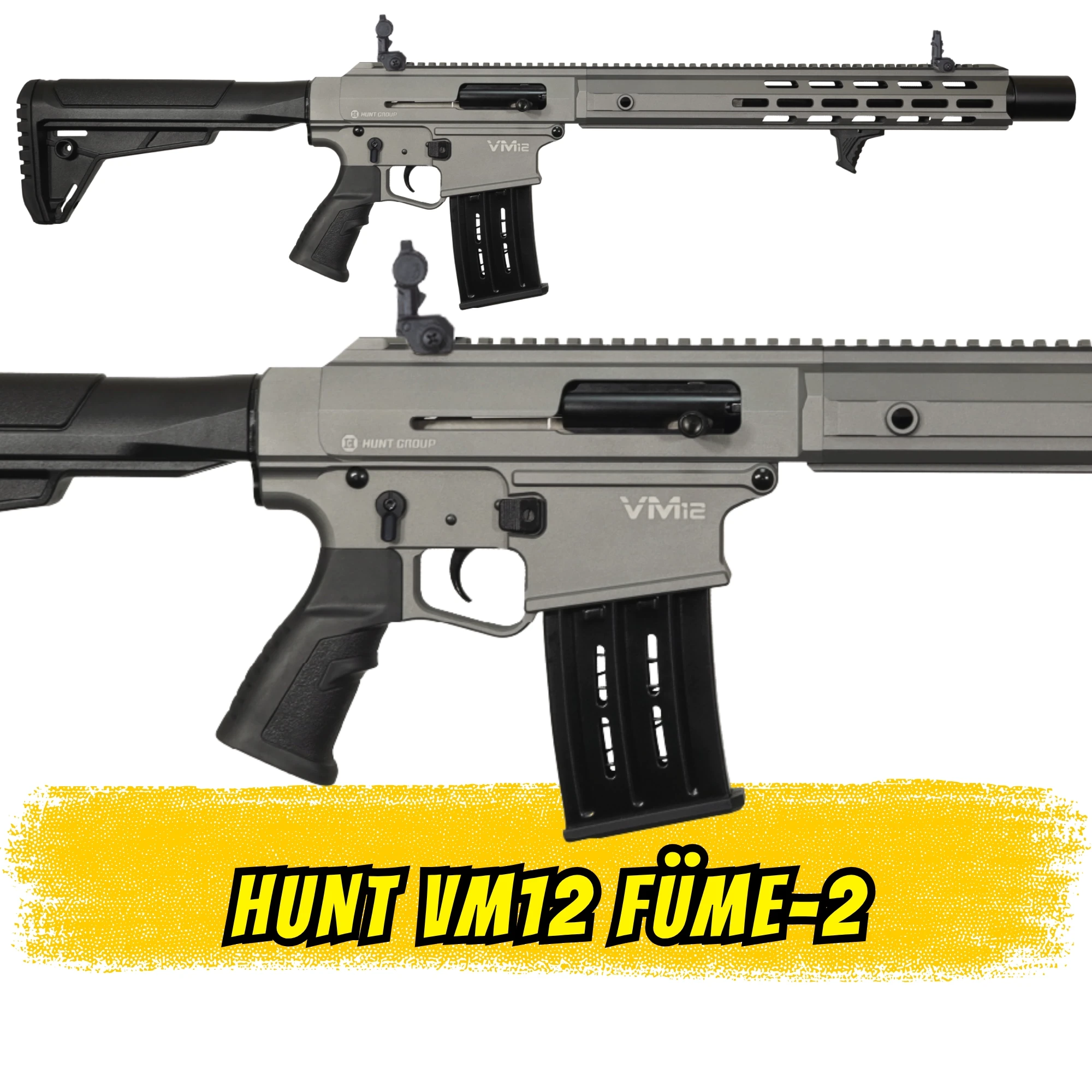 Hunt VM12 Şarjörlü Av Tüfeği Füme 2 (M16 Tipi Yarı Otomatik)