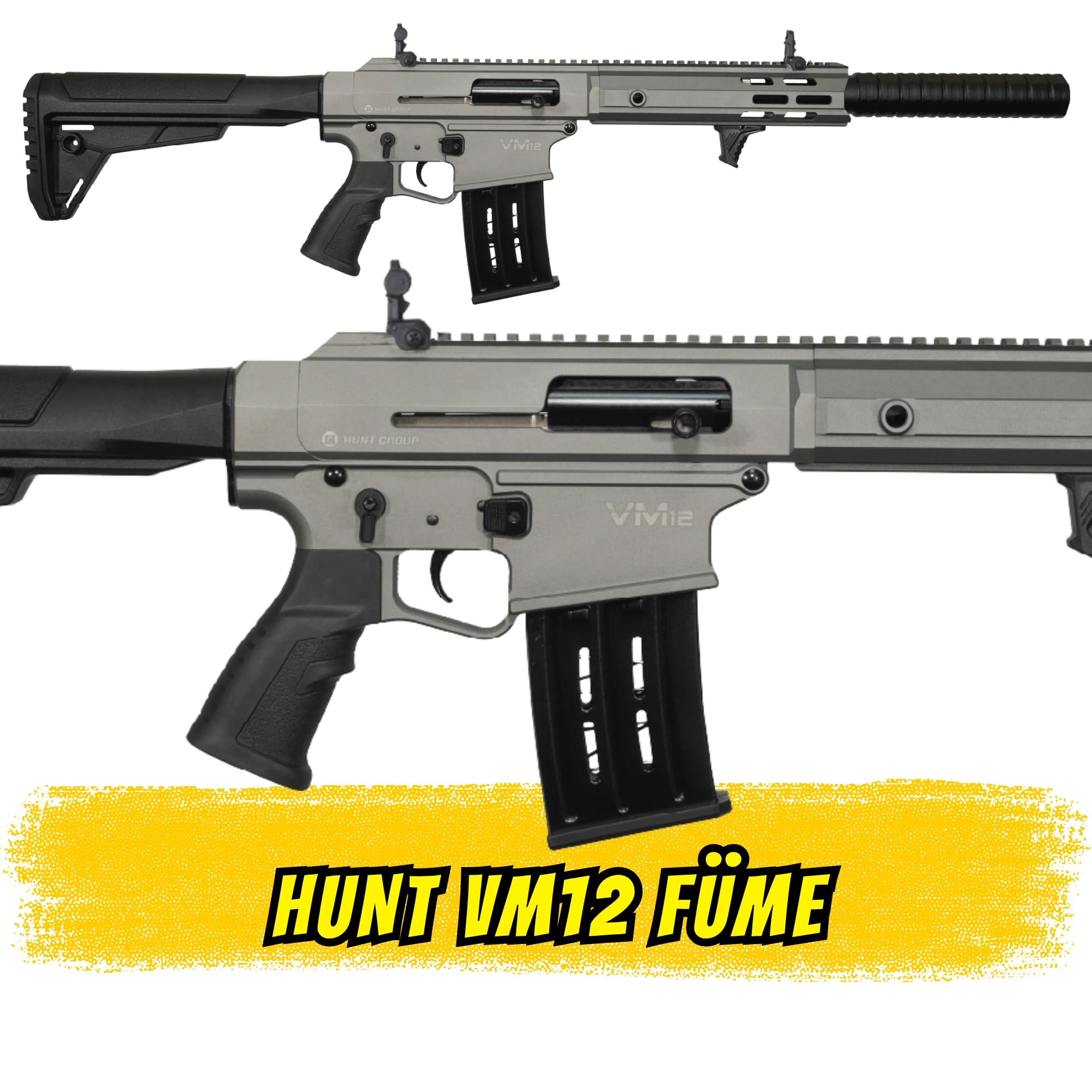 Hunt VM12 Şarjörlü Av Tüfeği Füme (M16 Tipi Yarı Otomatik)