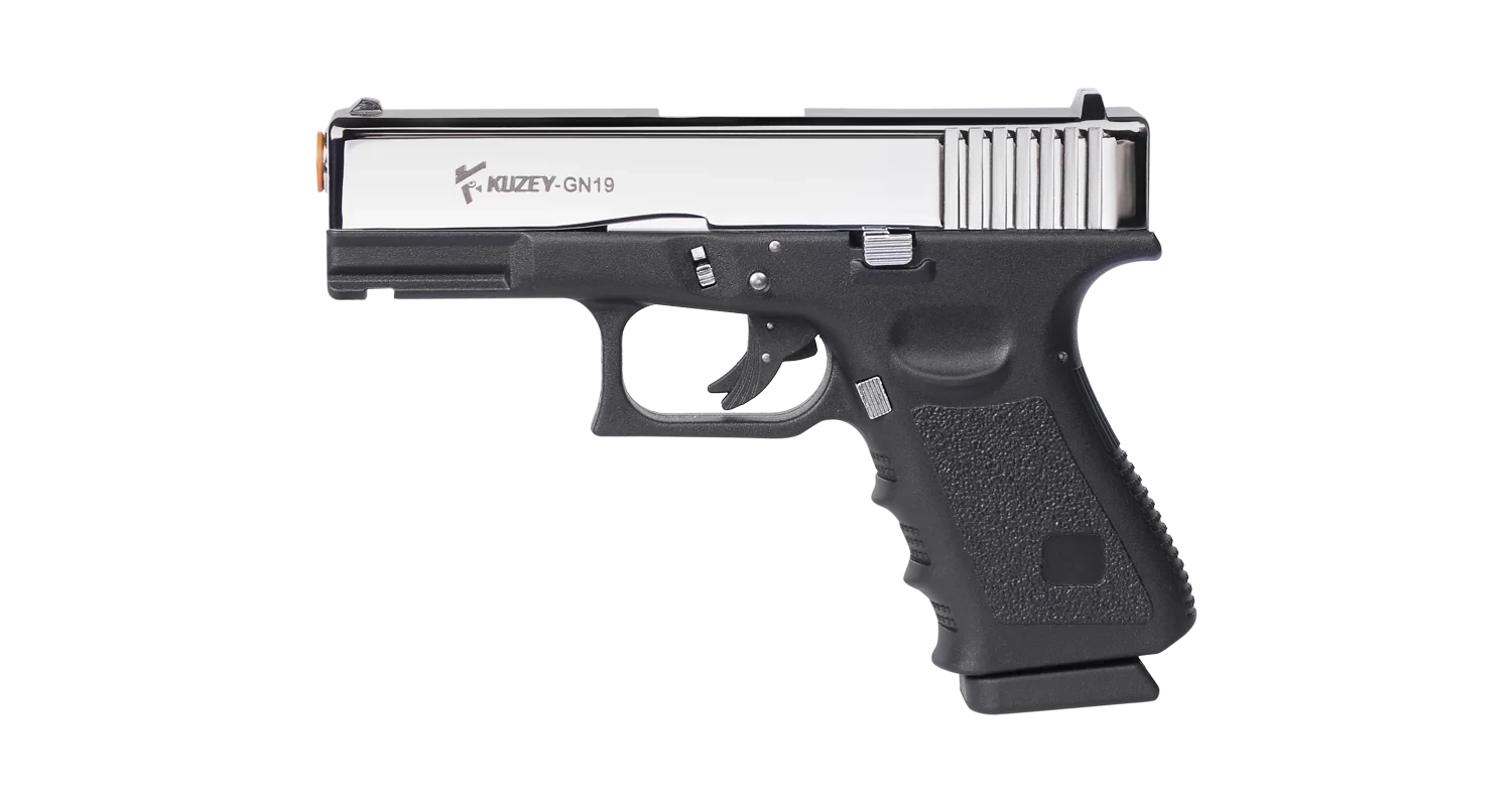 Kuzey GN19 Kurusıkı Ses Tabancası (9 mm P.A.K. - Parlak Krom - Glock 19 Tipi)