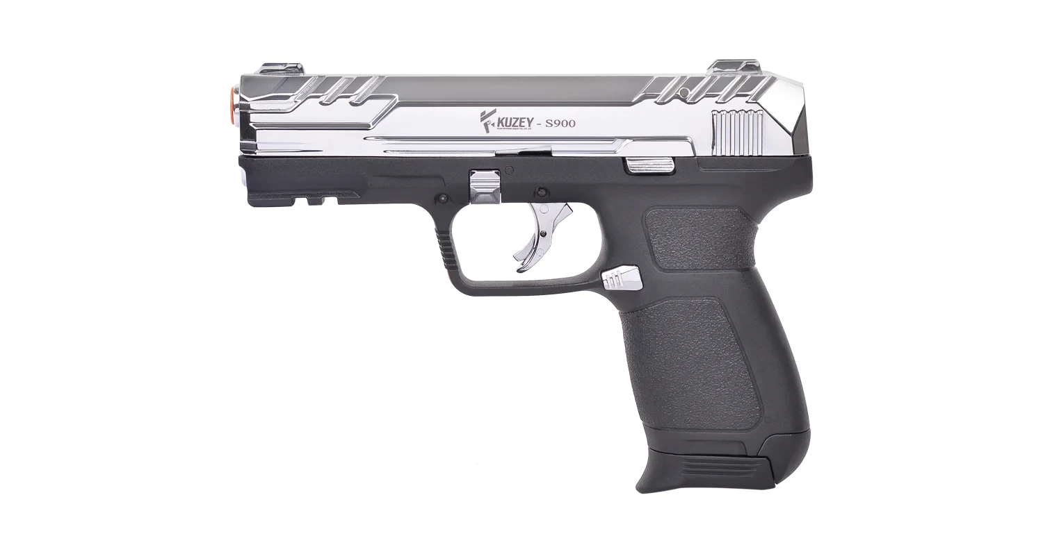 Kuzey S900 Kurusıkı Ses Tabancası (9 mm P.A.K. - Parlak Krom - 17+1 Şarjörlü)