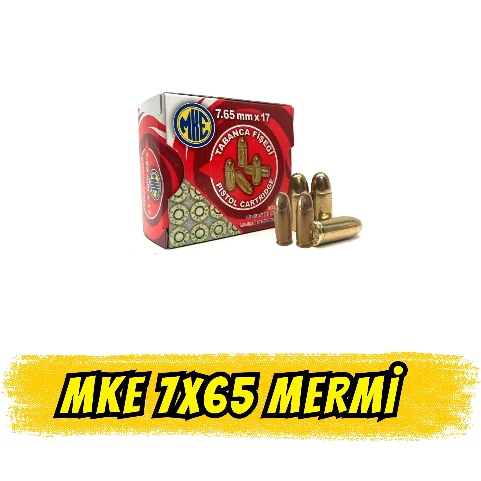 MKE 7.65mm Tabanca Fişeği (7.65 Browning / .32 ACP) - 25 Adet