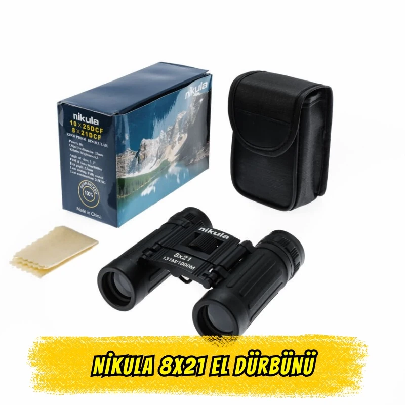 Nikula 8x21 Askeri Kauçuk Kaplama Kompakt El Dürbünü