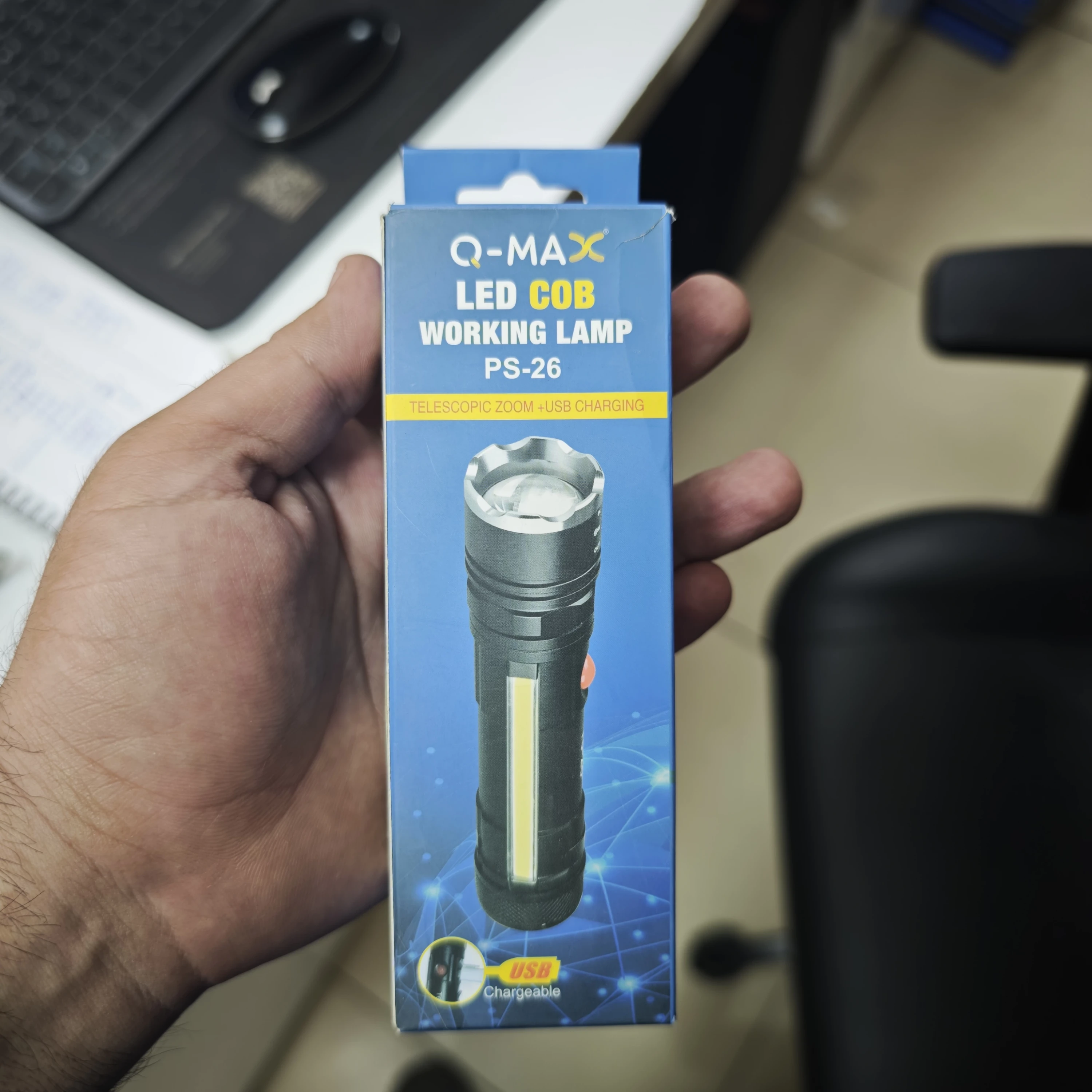 O-Max PS-26 Zoomlu Type-C Şarjlı Mıknatıslı Profesyonel LED El Feneri