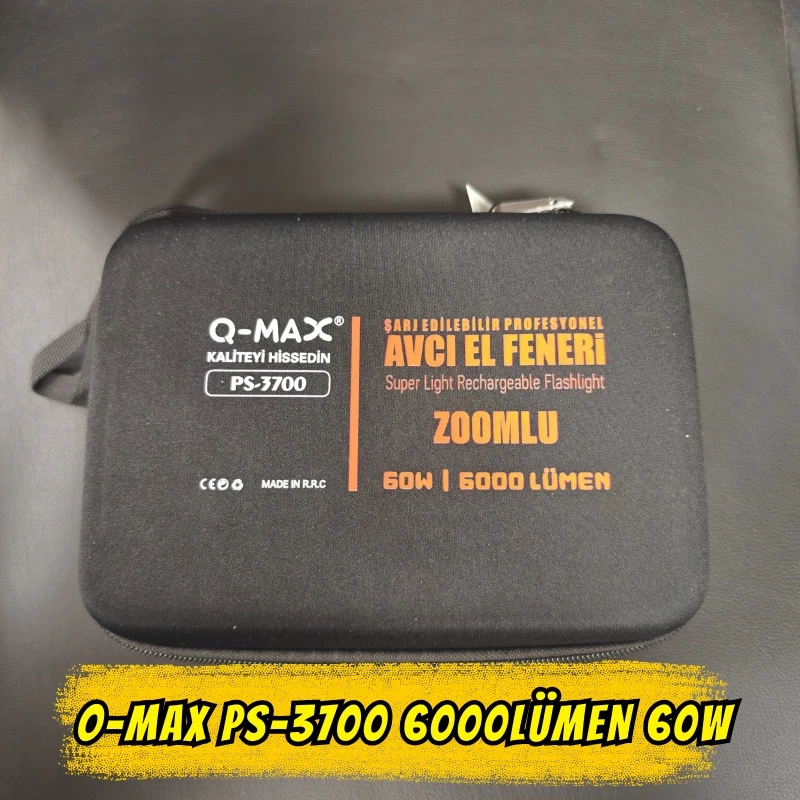 O-Max PS-3700 60W Profesyonel Uzun Menzilli Avcı El Feneri (6000 Lümen)
