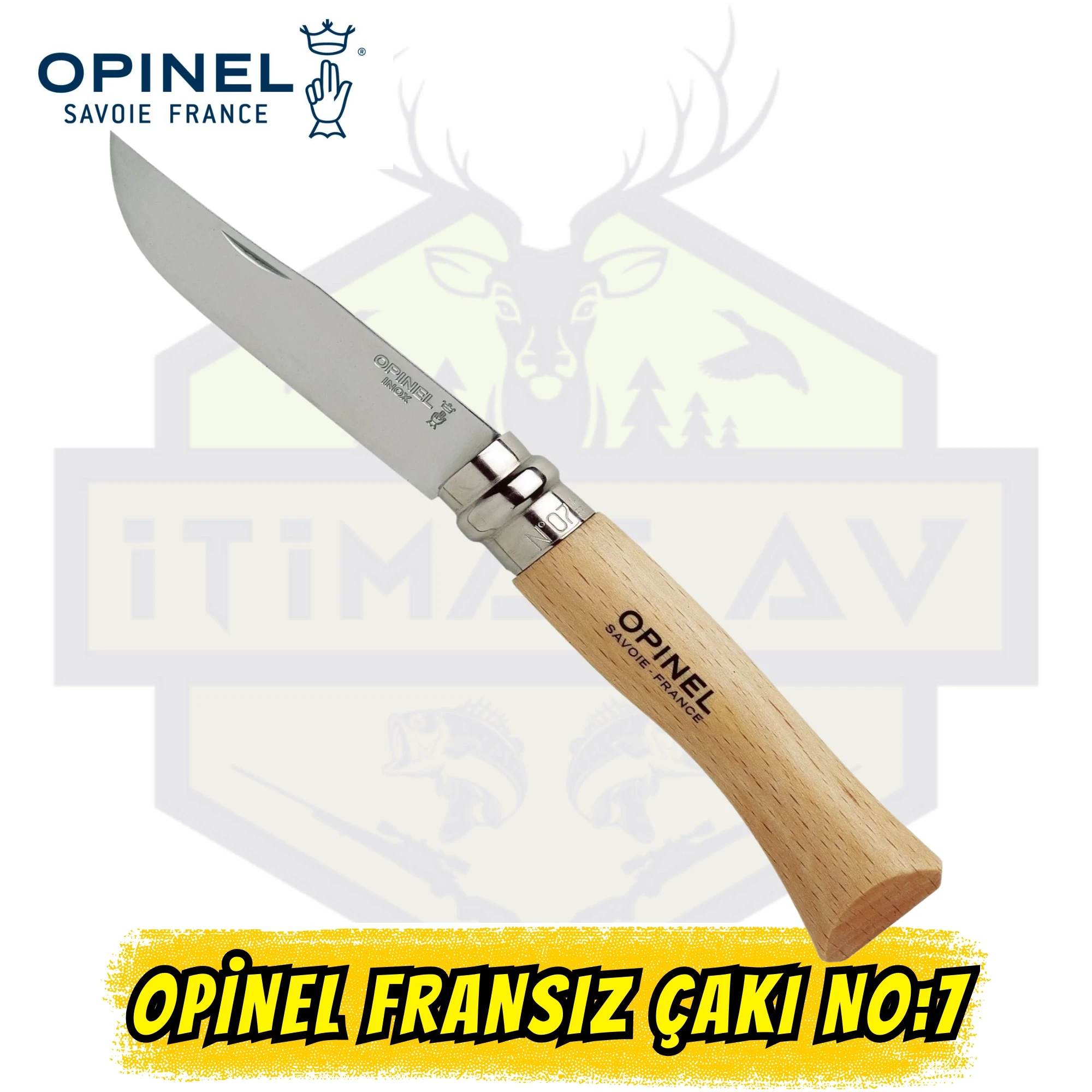 Opinel Inox No:7 Çakı - Paslanmaz Çelik Kayın Sap Virobloc