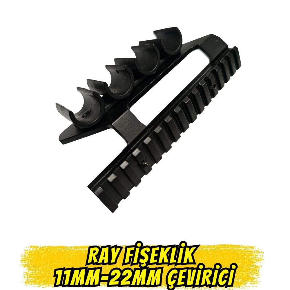 Ray Fişeklik 11mm - 22mm Picatinny Çevirici Adaptör (Entegre Fişek Yuvalı / Alüminyum Gövde)